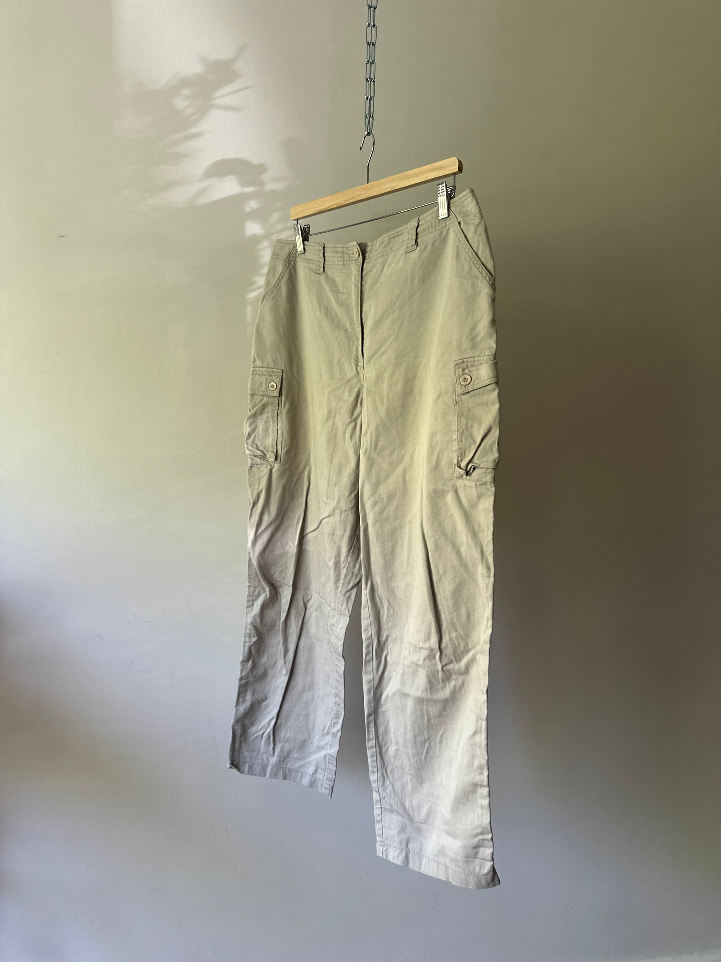 light beige long cargo pants