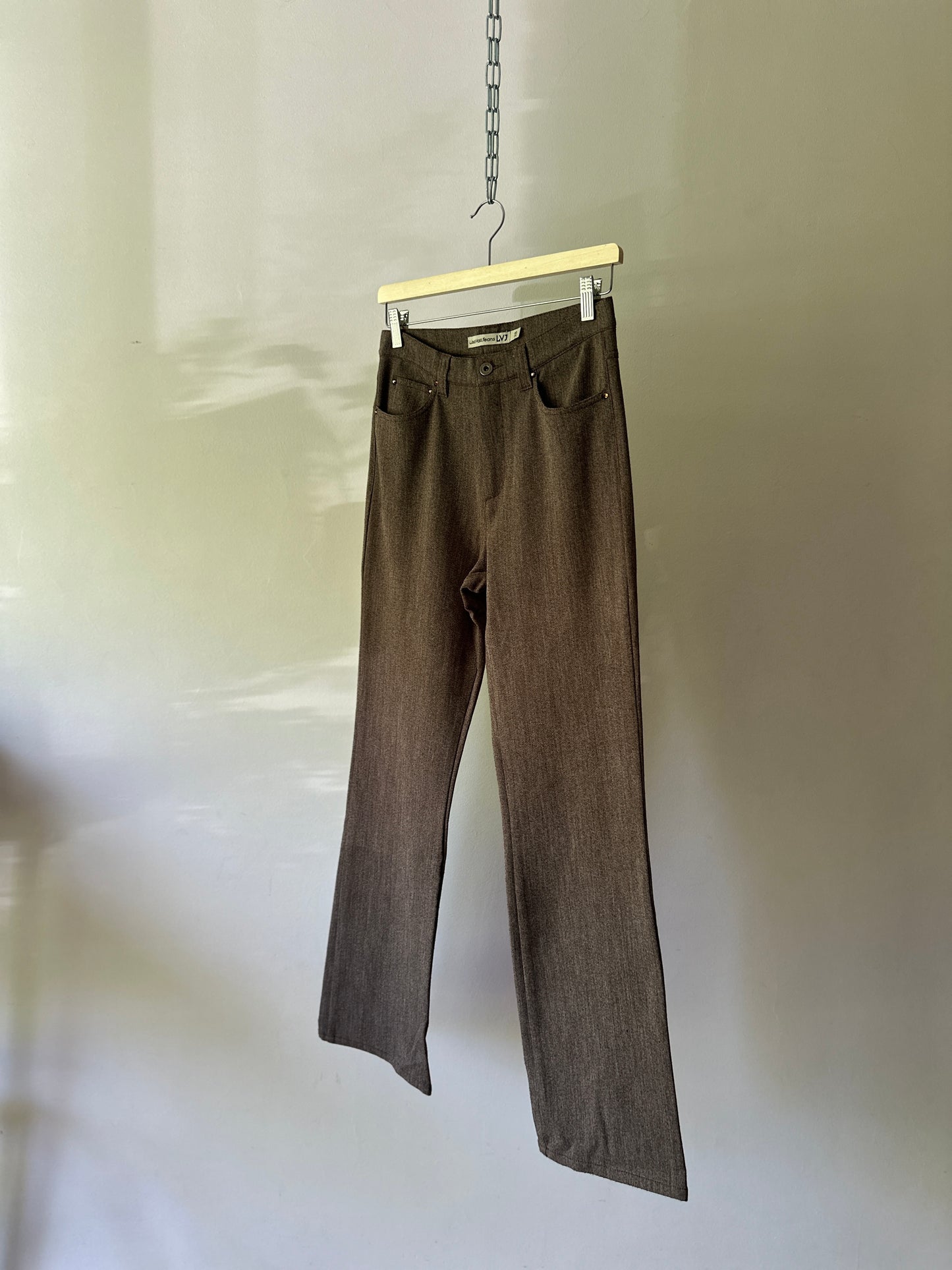 brown straight legged trousers