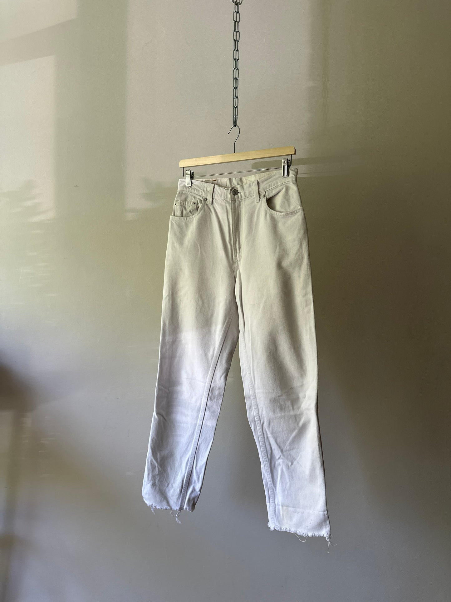 white Levi jeans