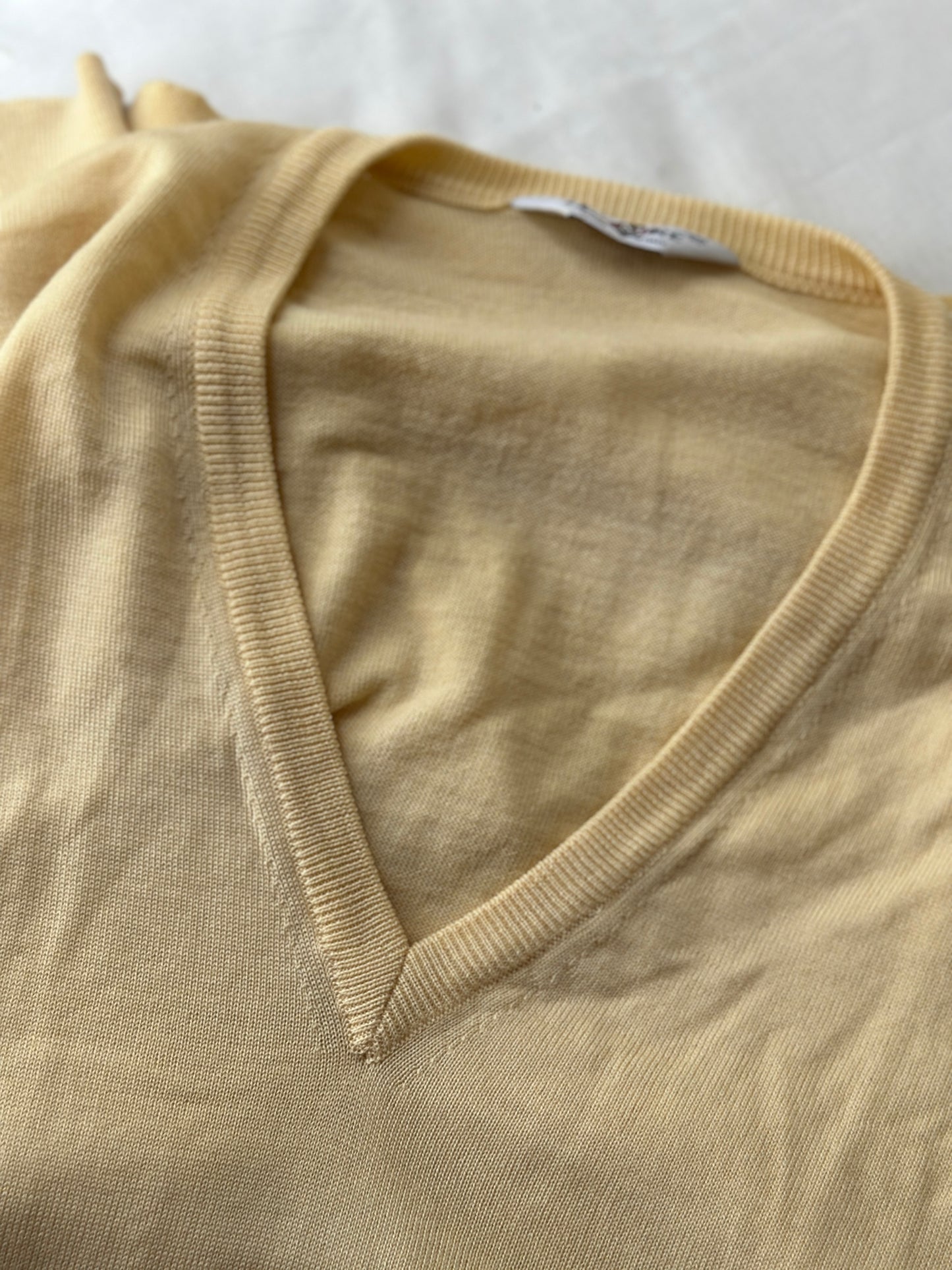 butter yellow Italian woollen cardigan