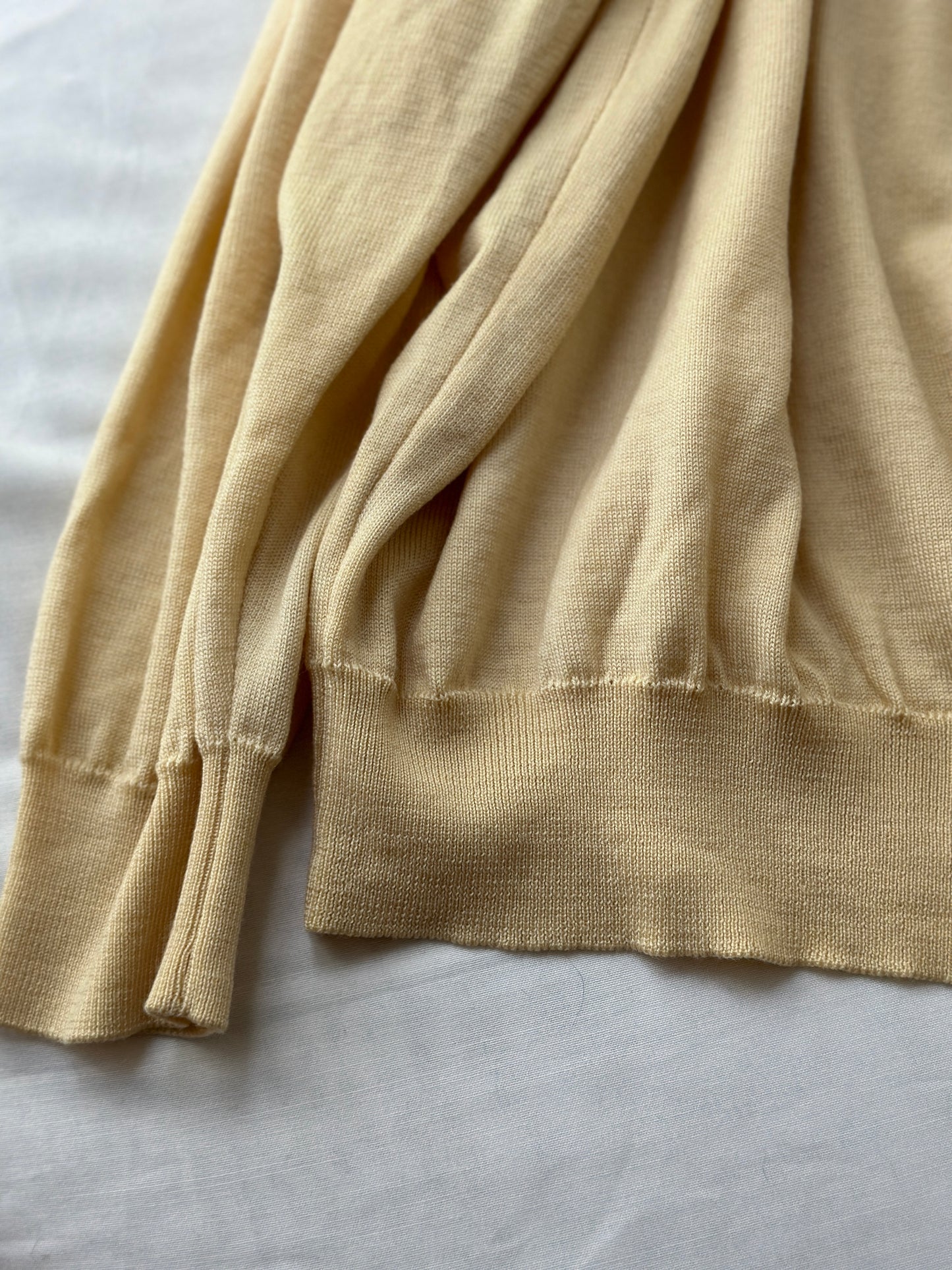 butter yellow Italian woollen cardigan