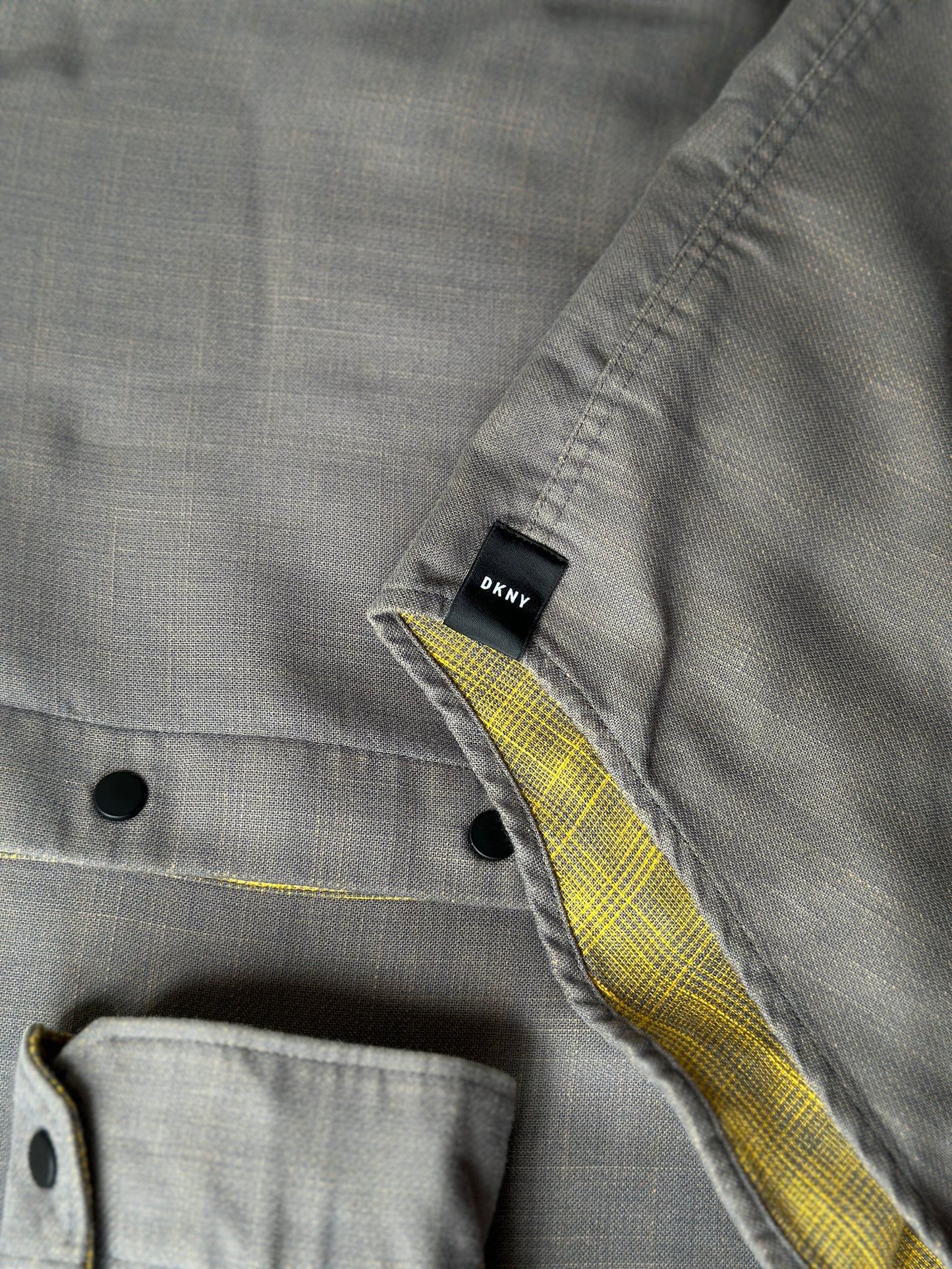 DKNY yellow/grey reversible button up