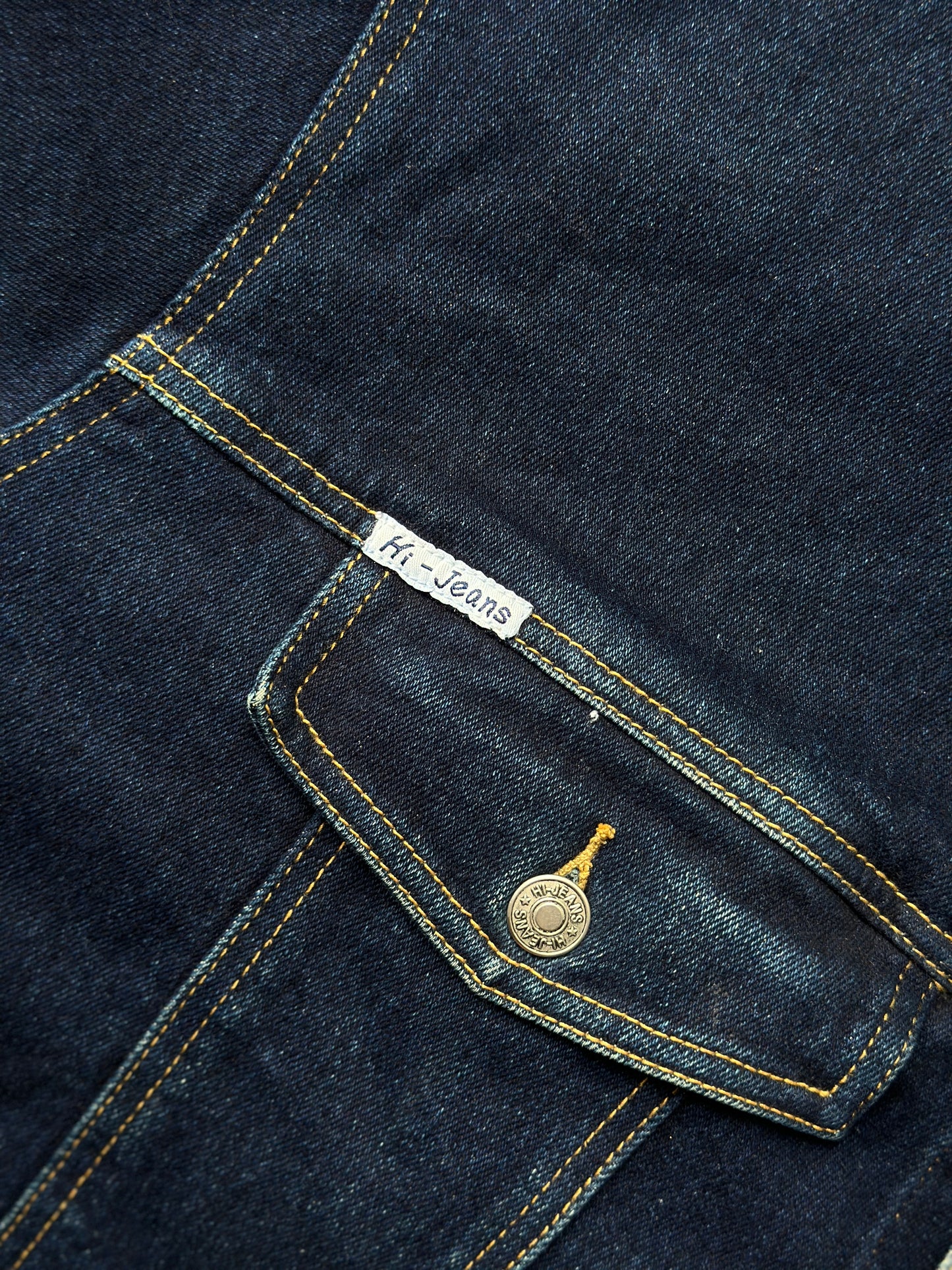 cropped deep blue denim jacket