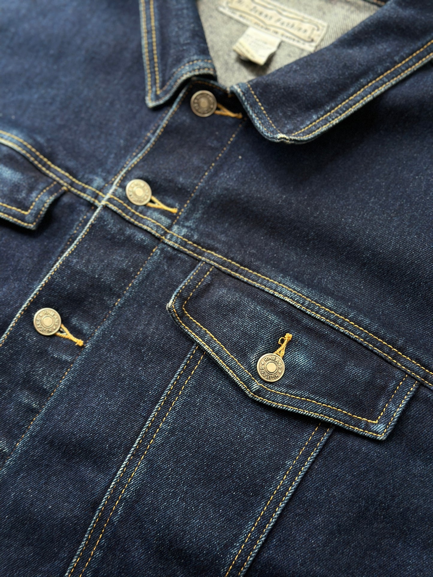 cropped deep blue denim jacket