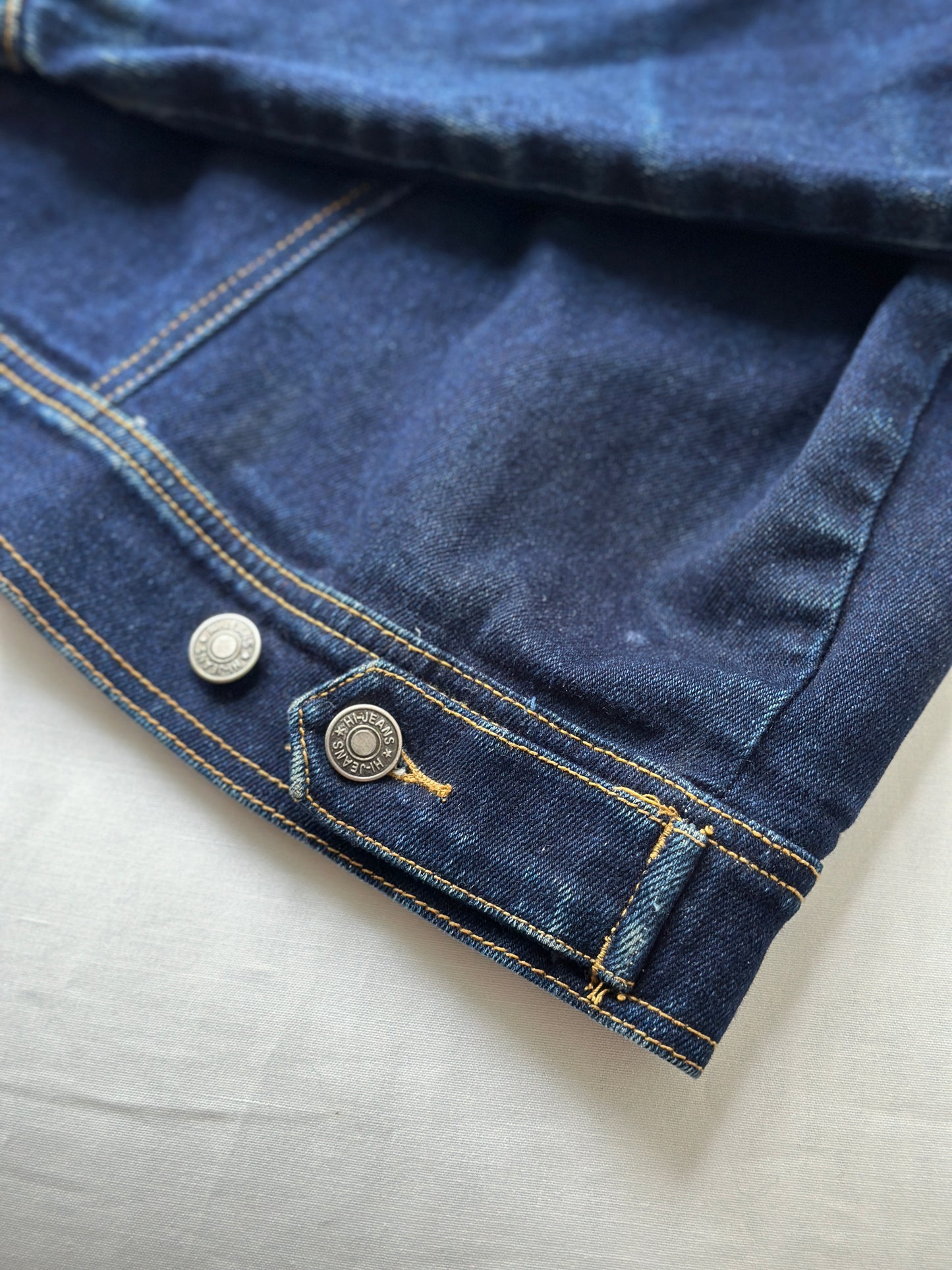 cropped deep blue denim jacket