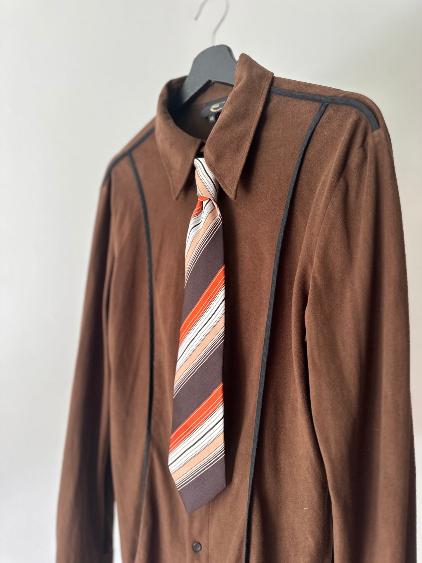 orange diagonal striped tie
