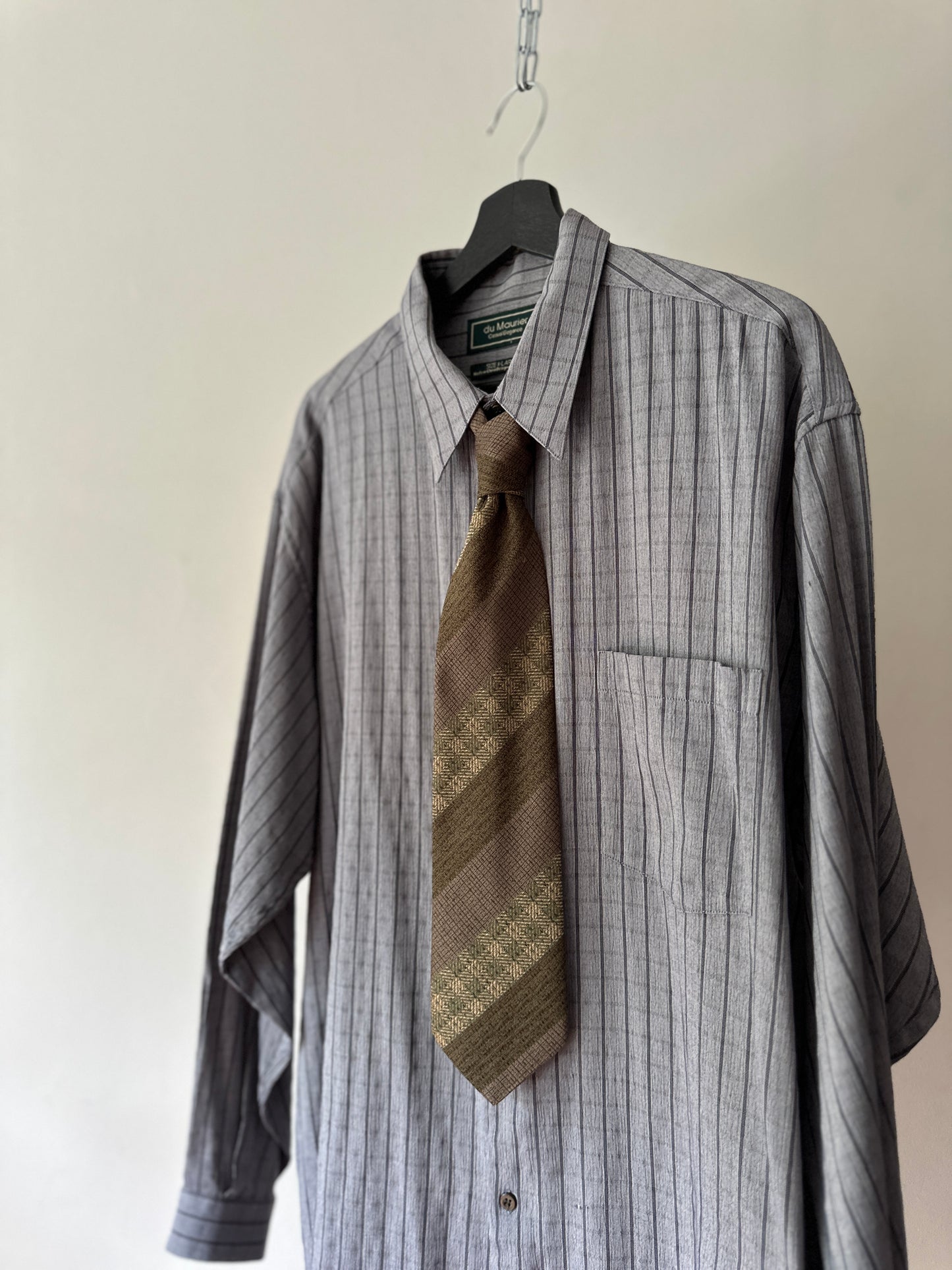 brown diagonal striped tie