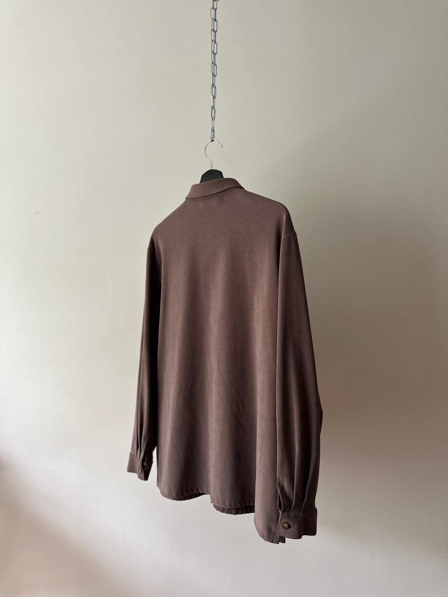 brown suede button up