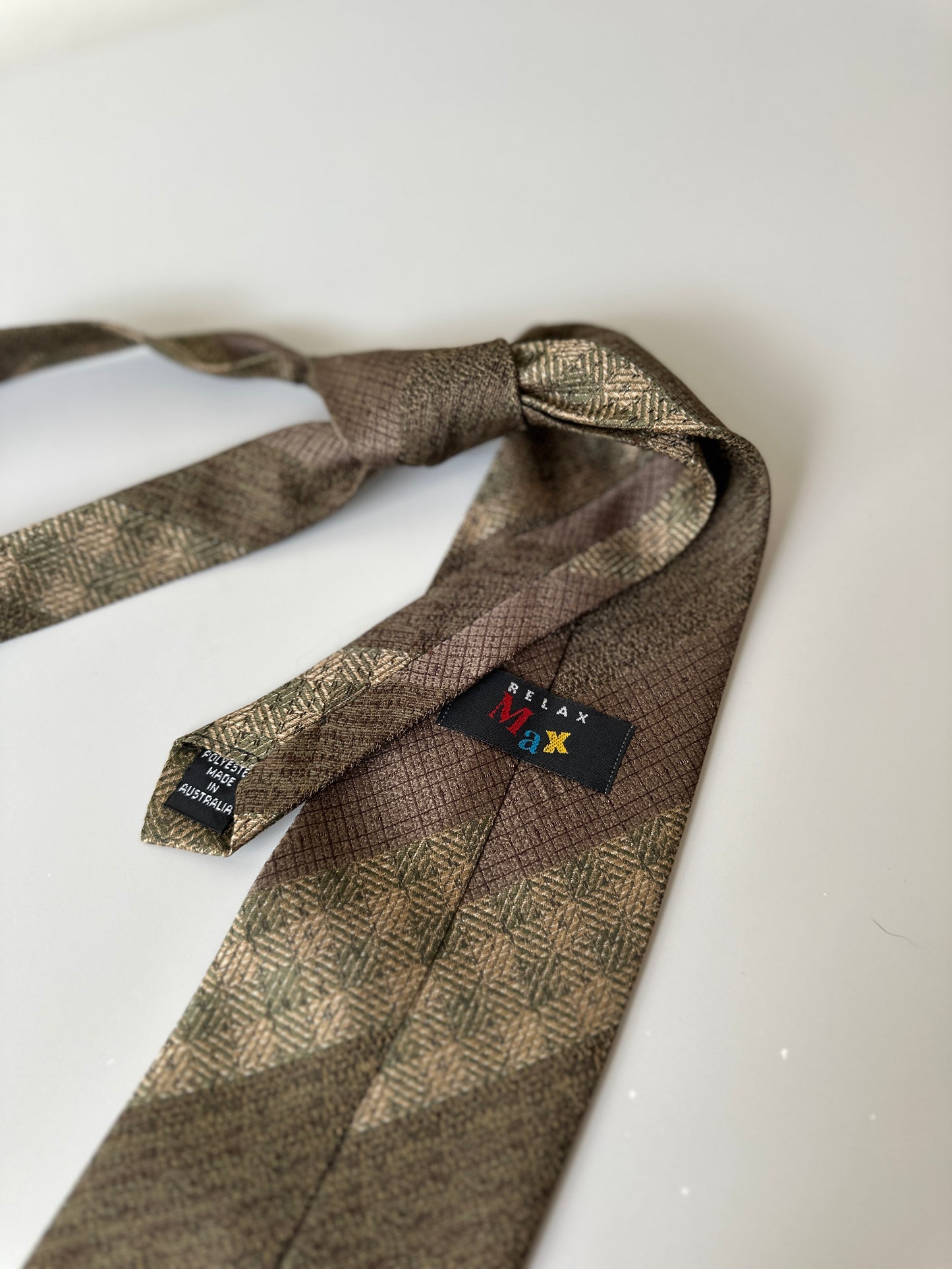 brown diagonal striped tie