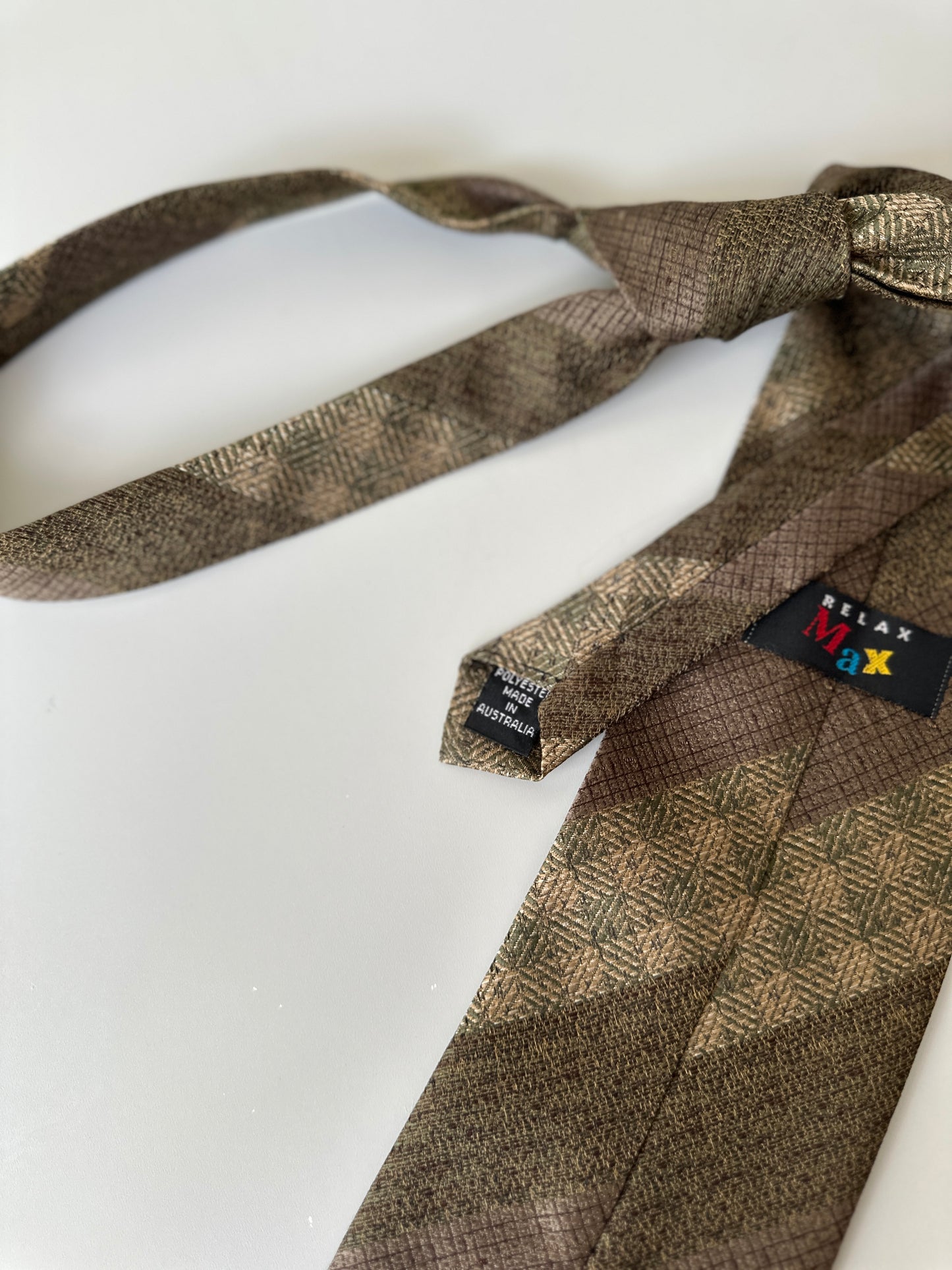 brown diagonal striped tie