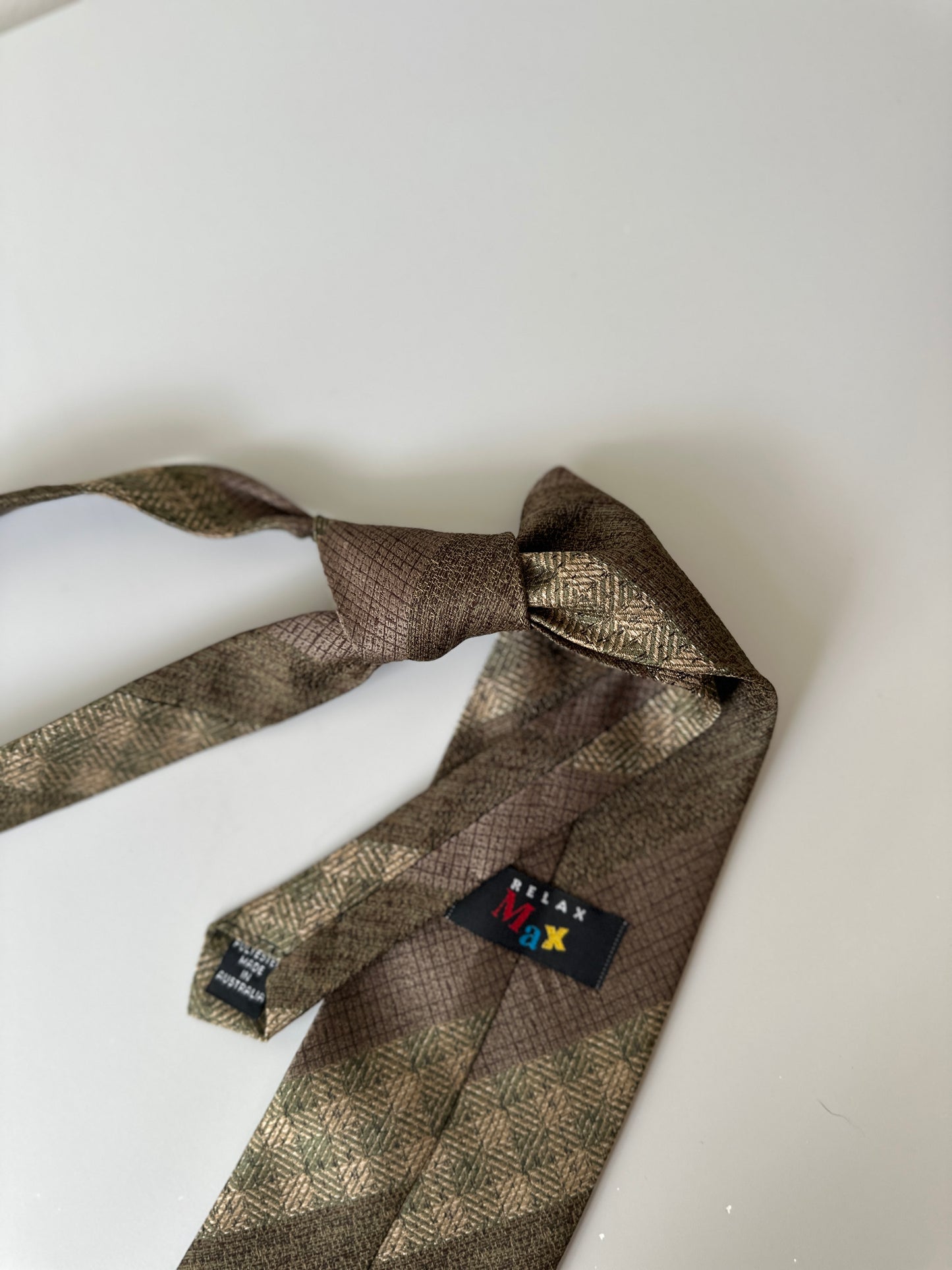 brown diagonal striped tie