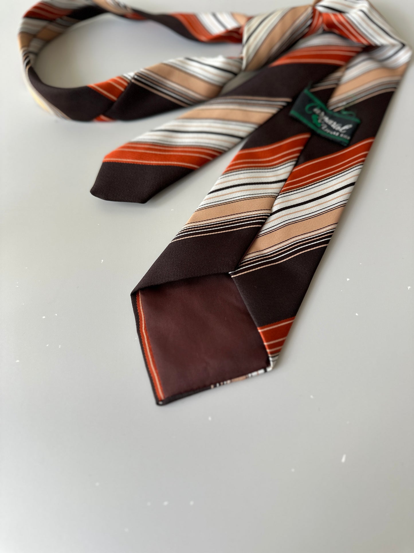 orange diagonal striped tie