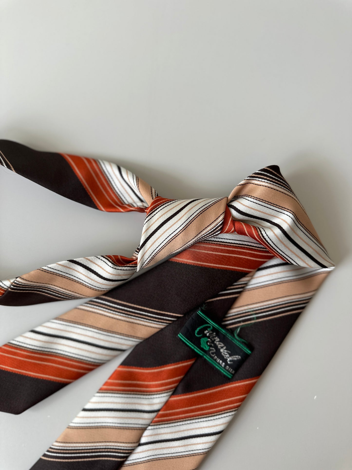 orange diagonal striped tie