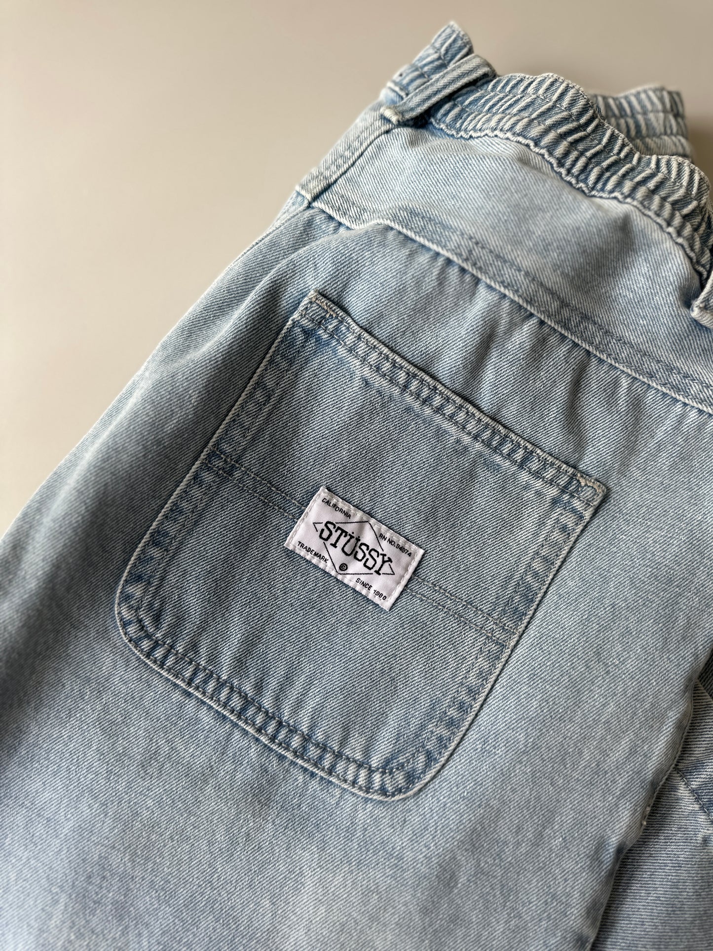 stussy light blue denim jeans