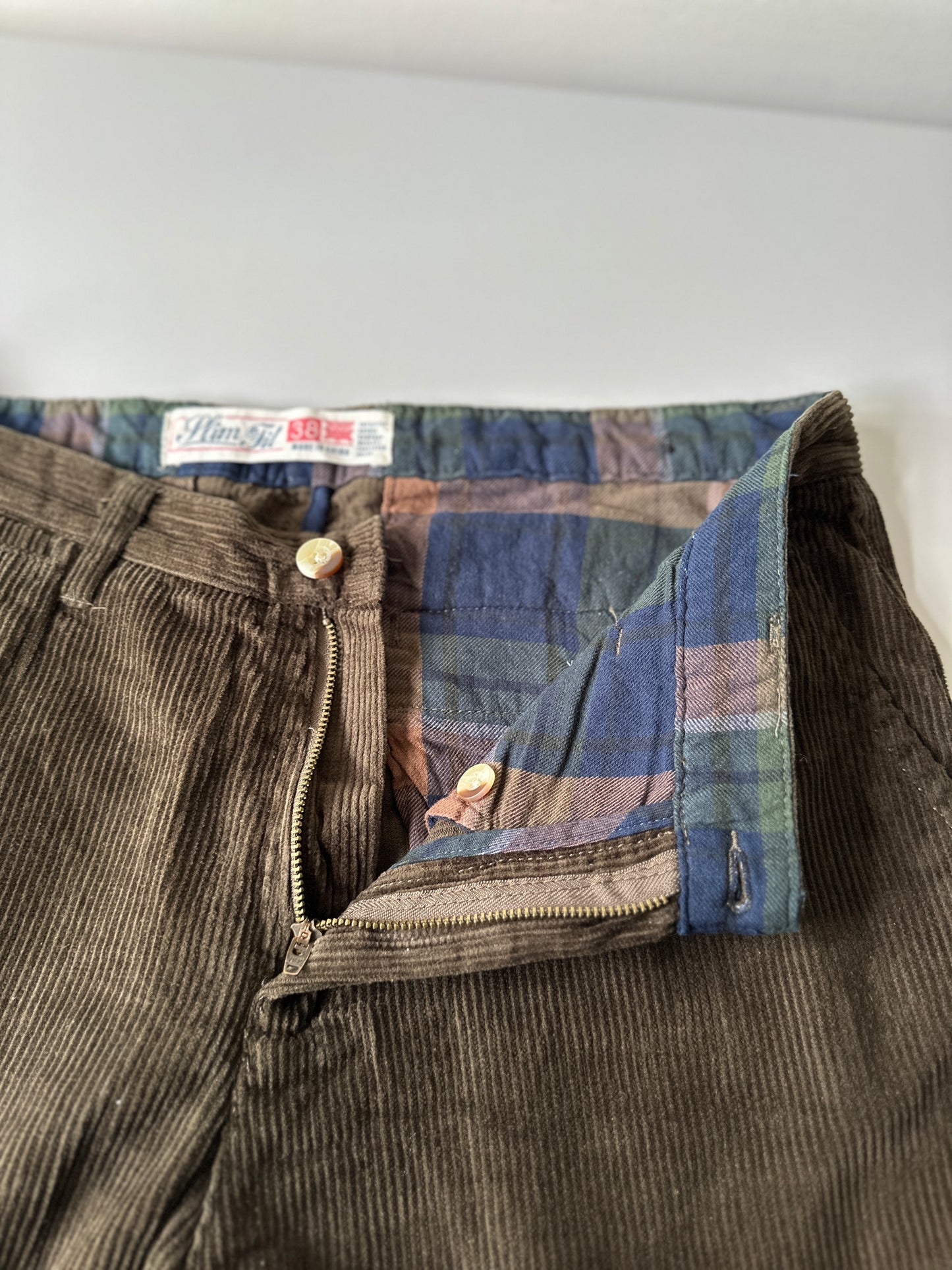 khaki corduroy trousers