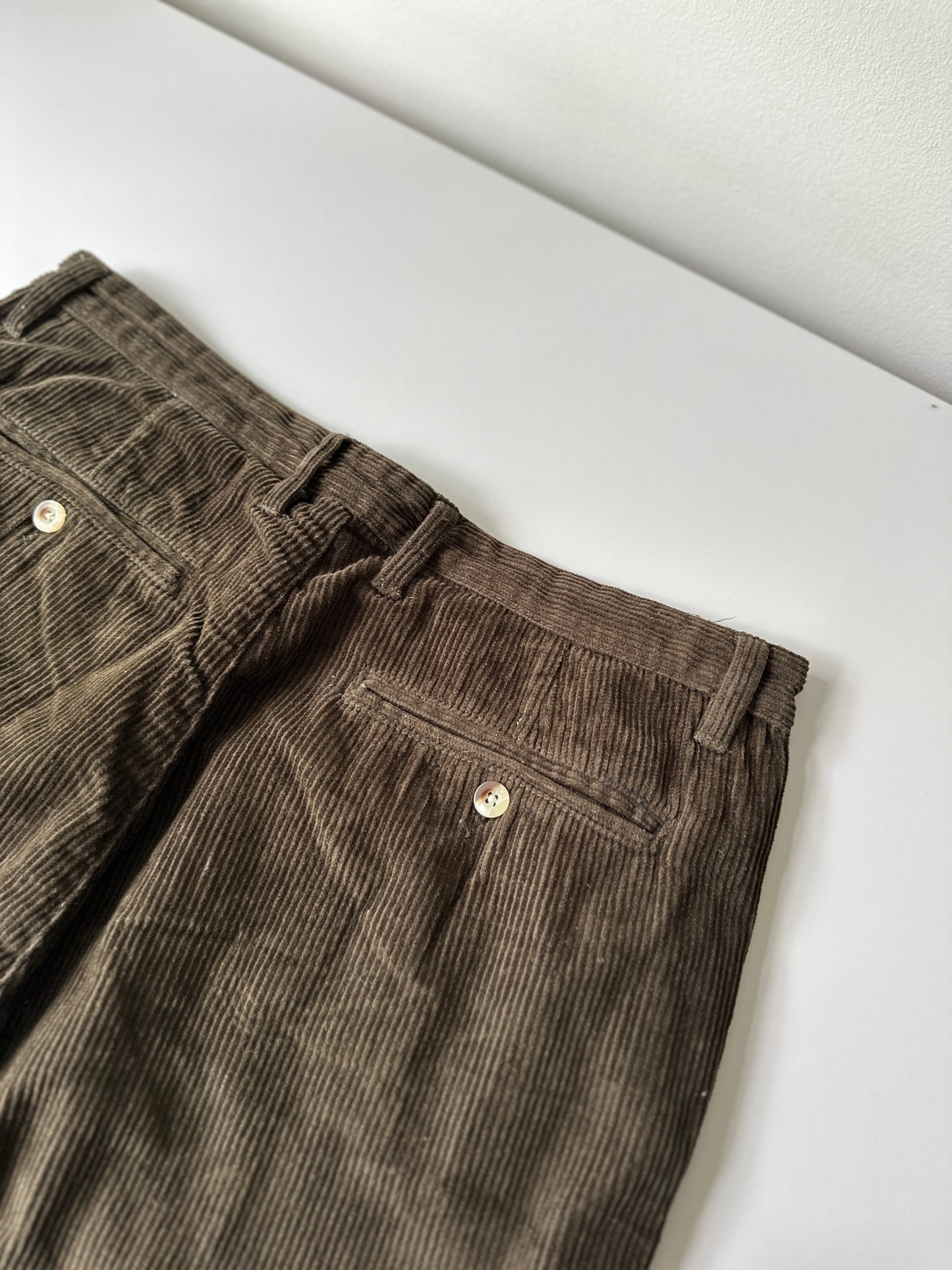 khaki corduroy trousers