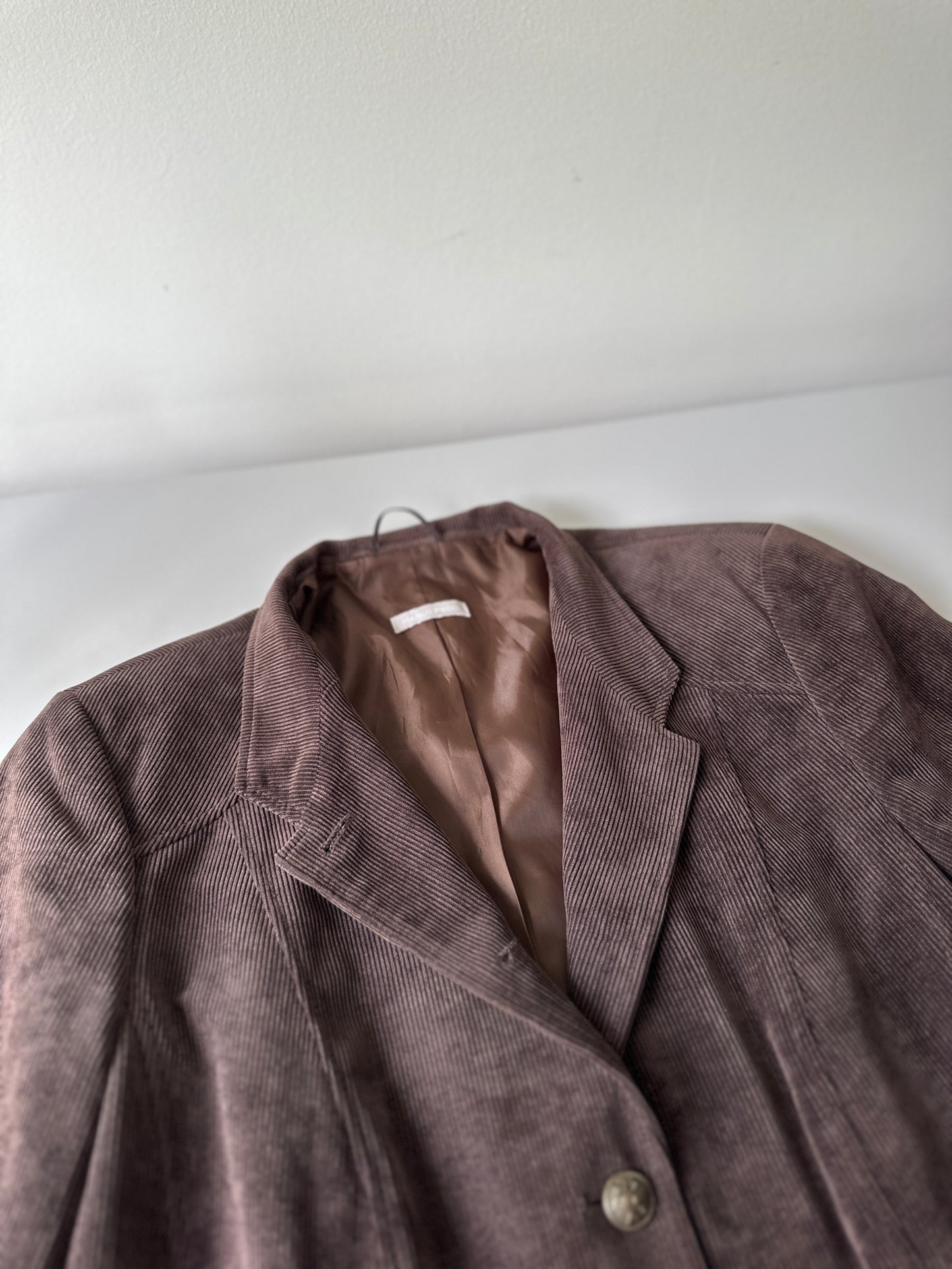 brown military style corduroy jacket