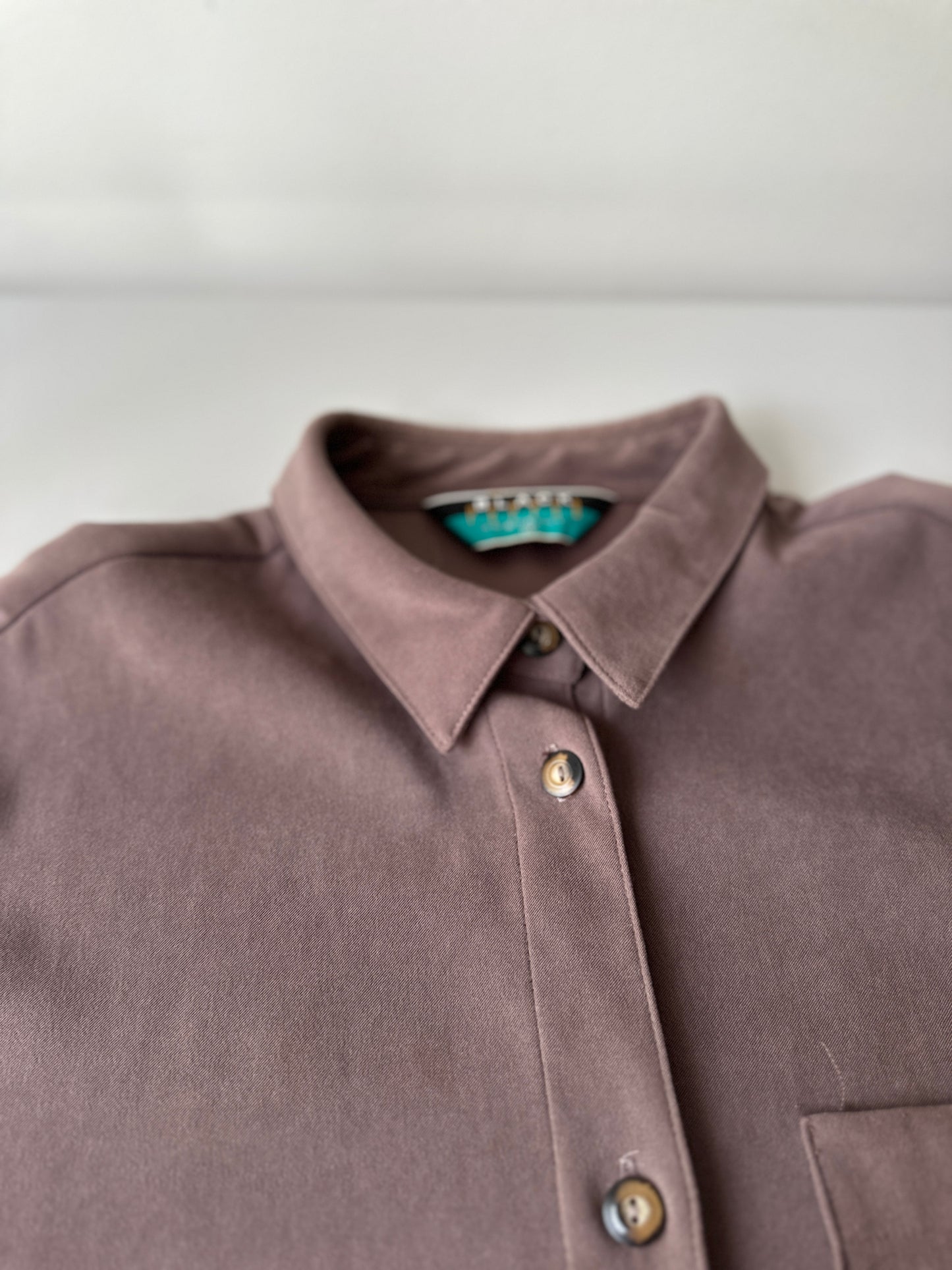 brown suede button up