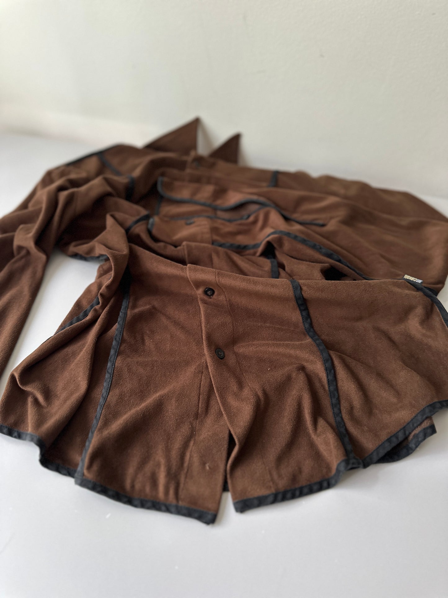 Roberto Cavalli brown suede button up