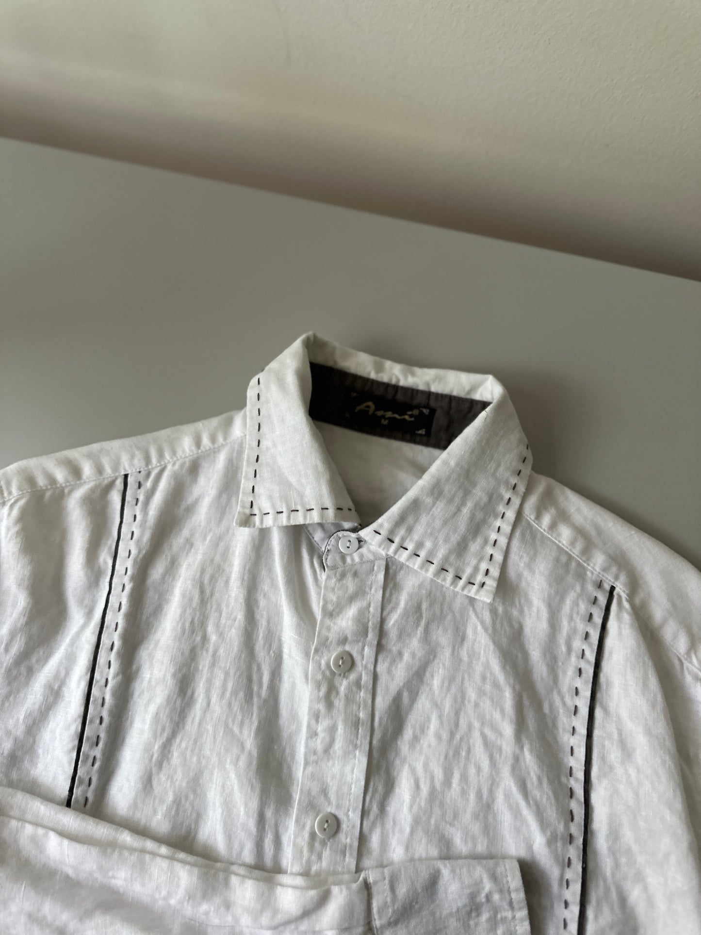 white linen button up