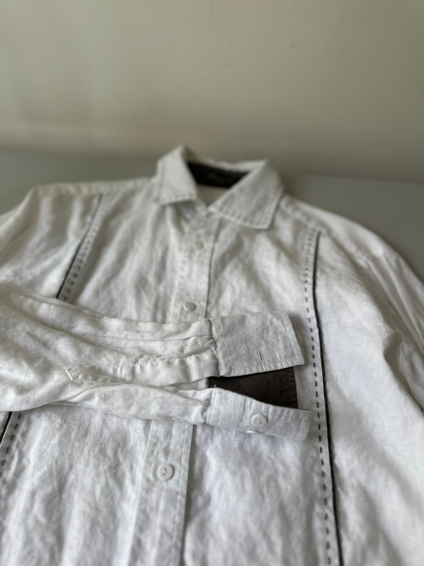 white linen button up