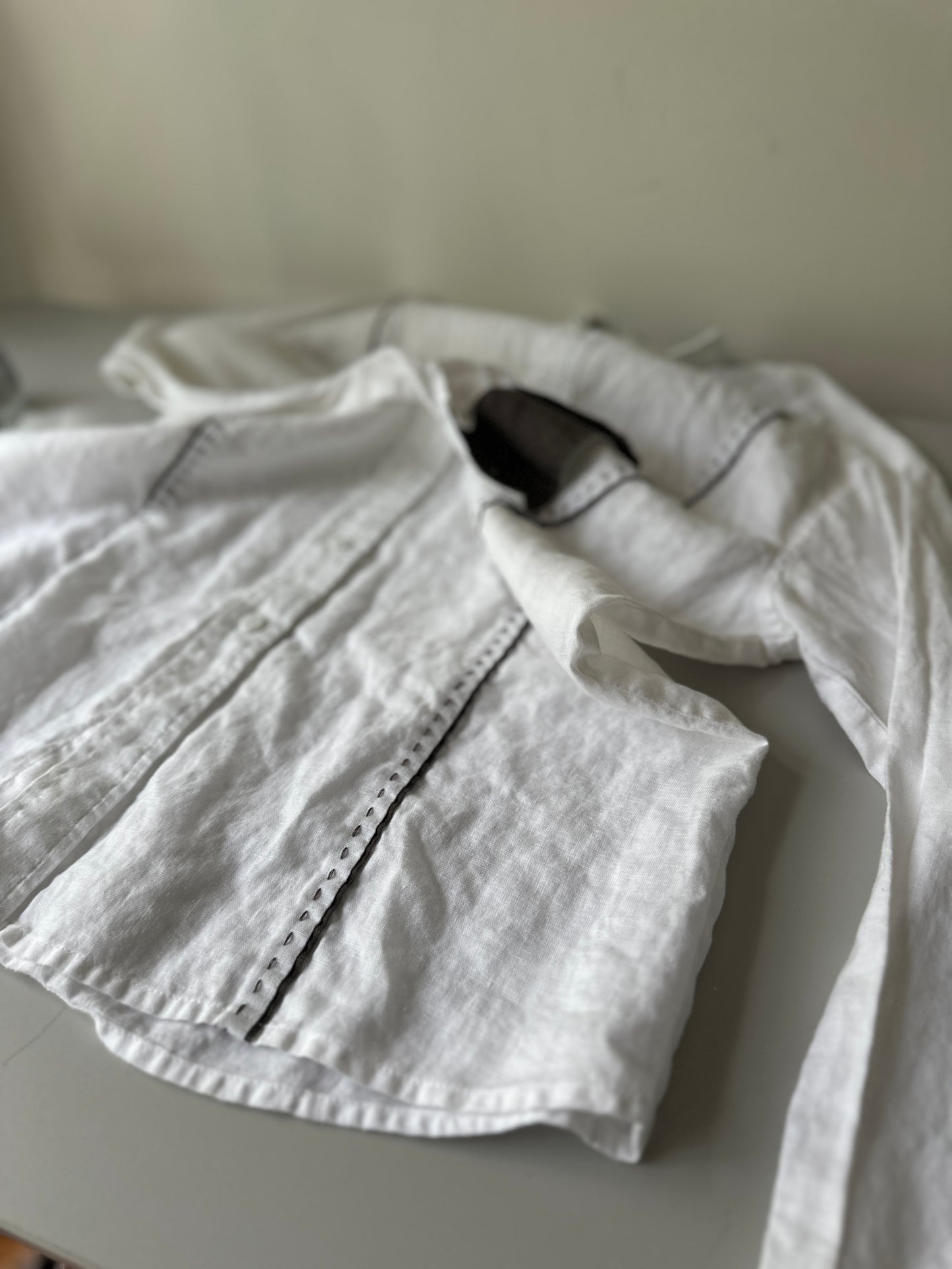 white linen button up