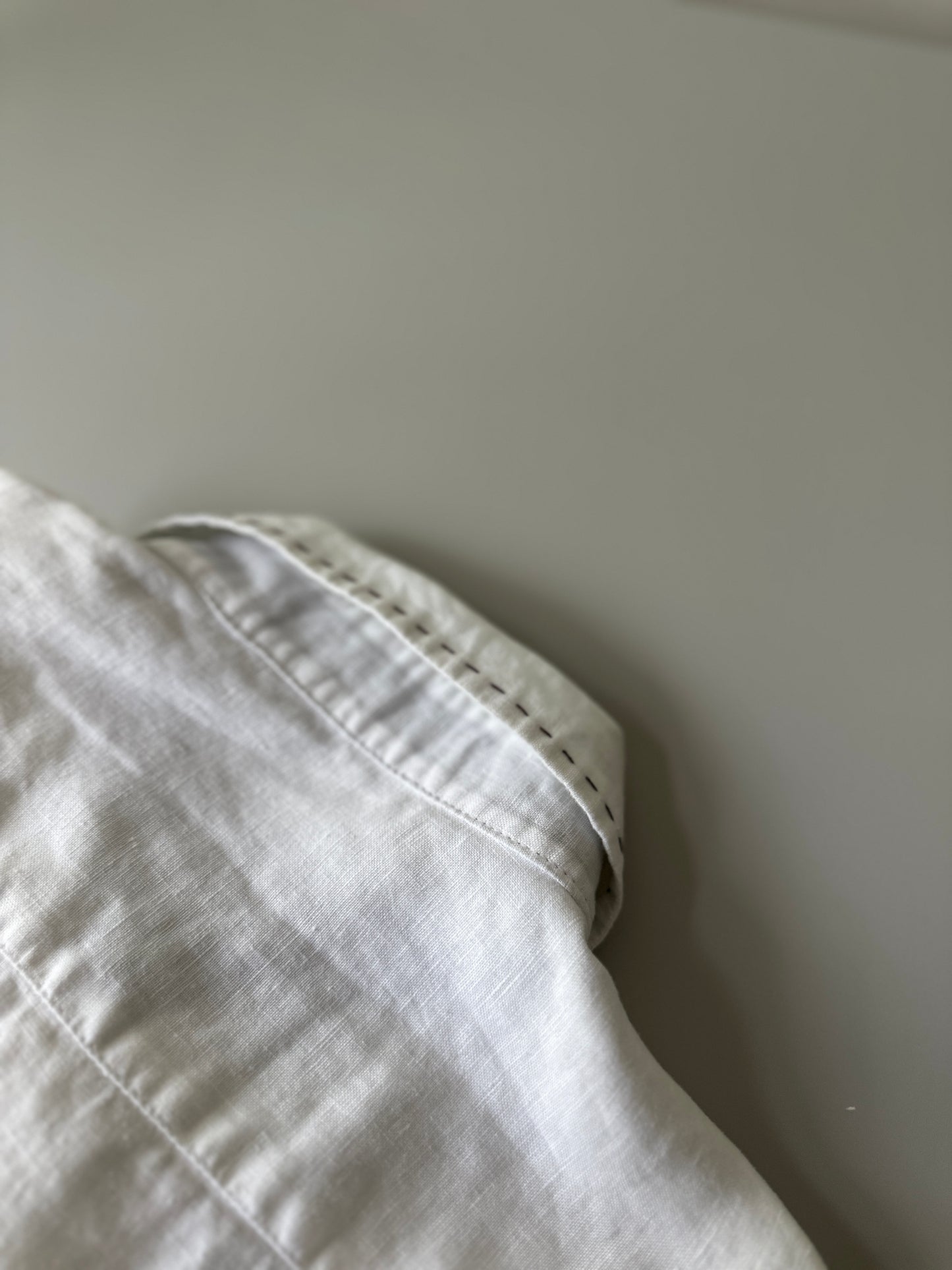 white linen button up