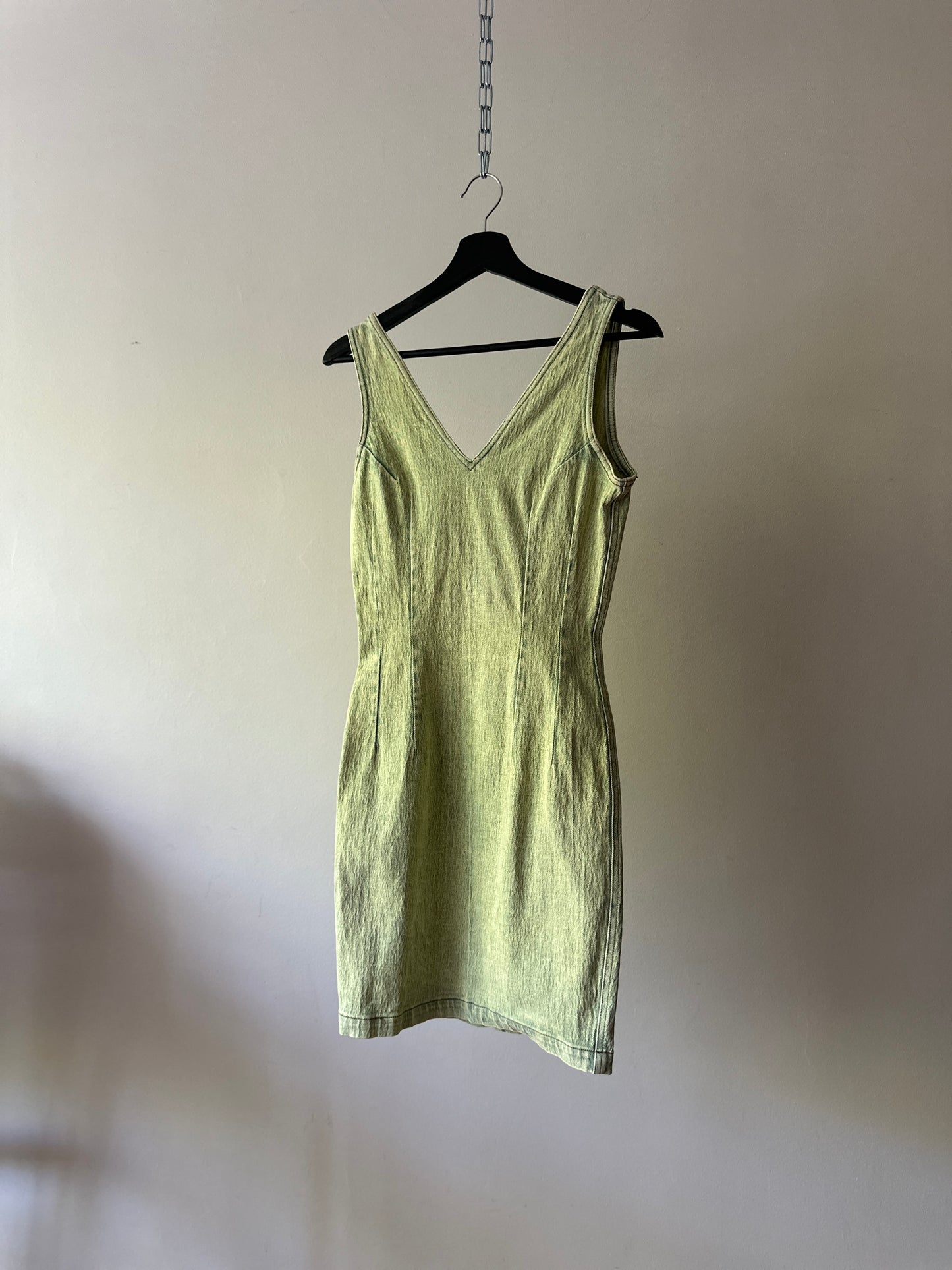 green denim dress