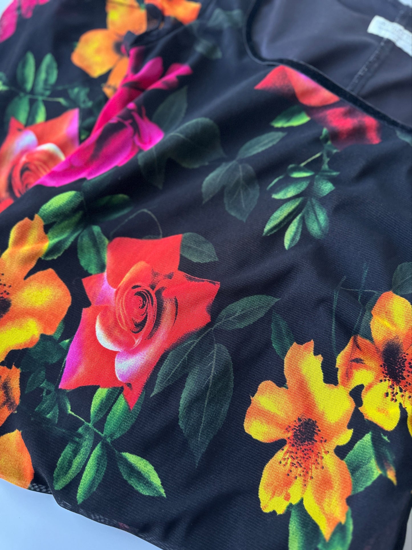 tropical floral 90s dress