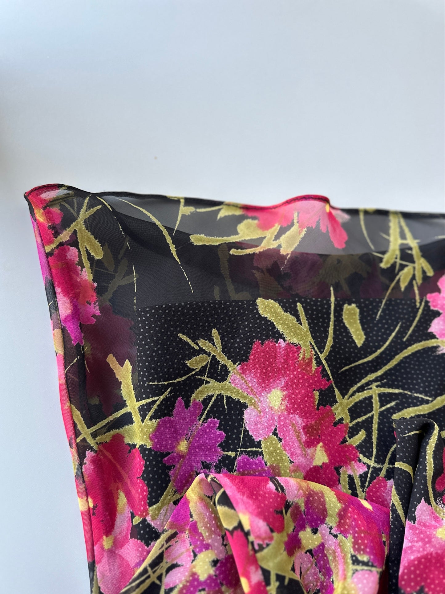 high neck double lined floral dress