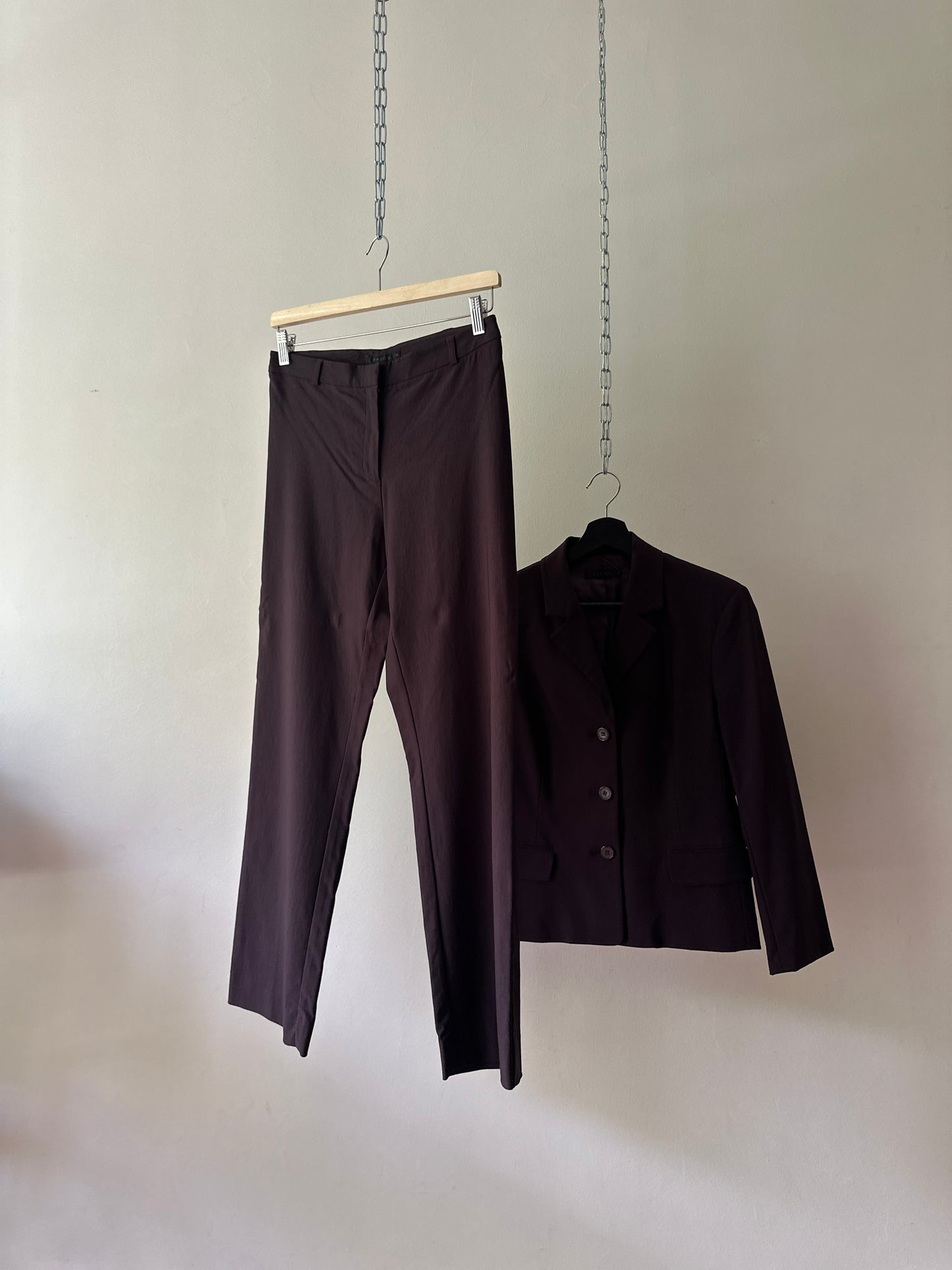 purple two piece suit