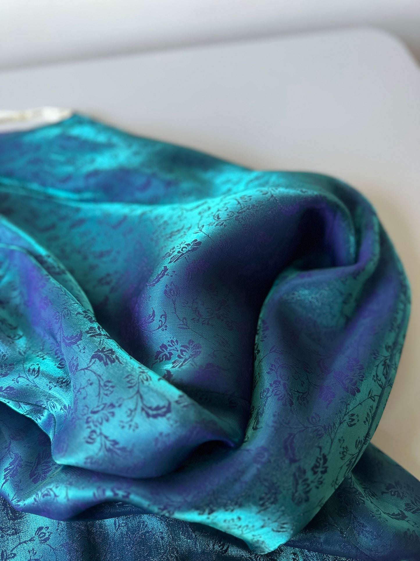 opaque green and blue halter formal dress