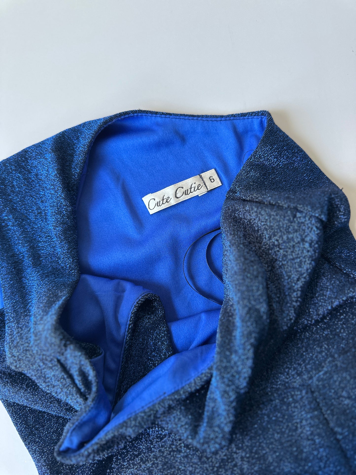 royal blue shimmer one shoulder formal dress