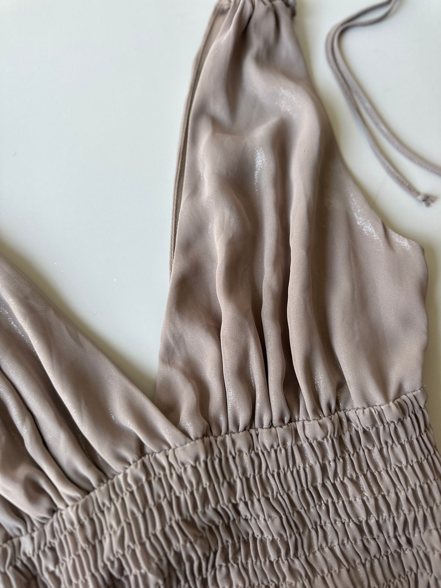 brown shimmer party dress