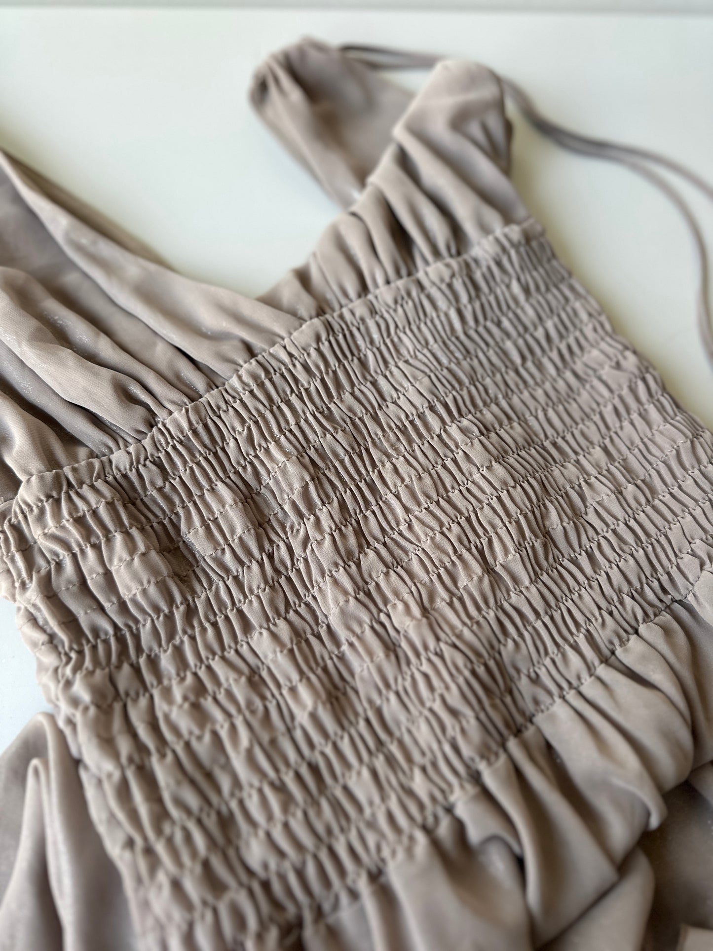 brown shimmer party dress