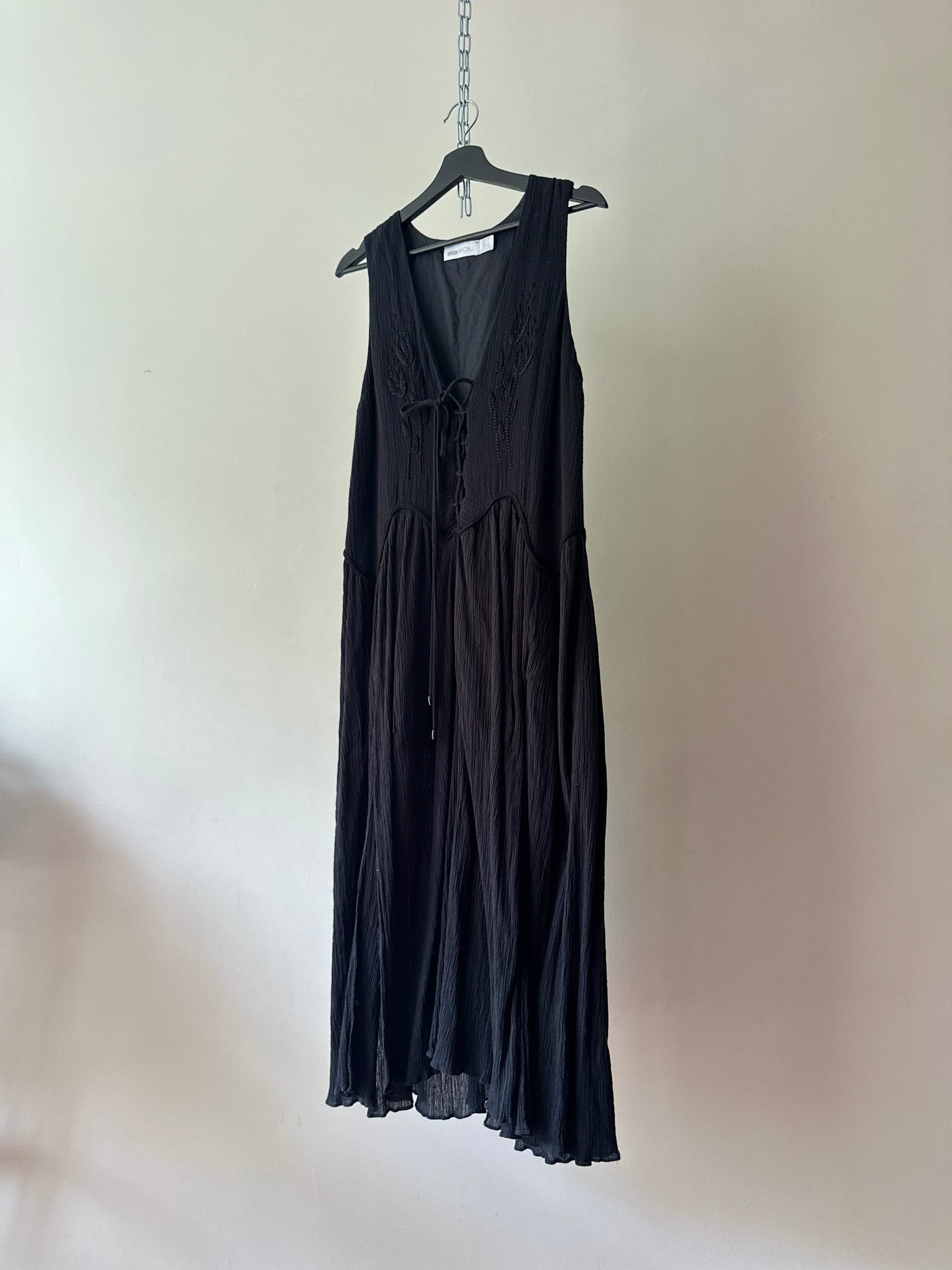 black cotton embroidered dress