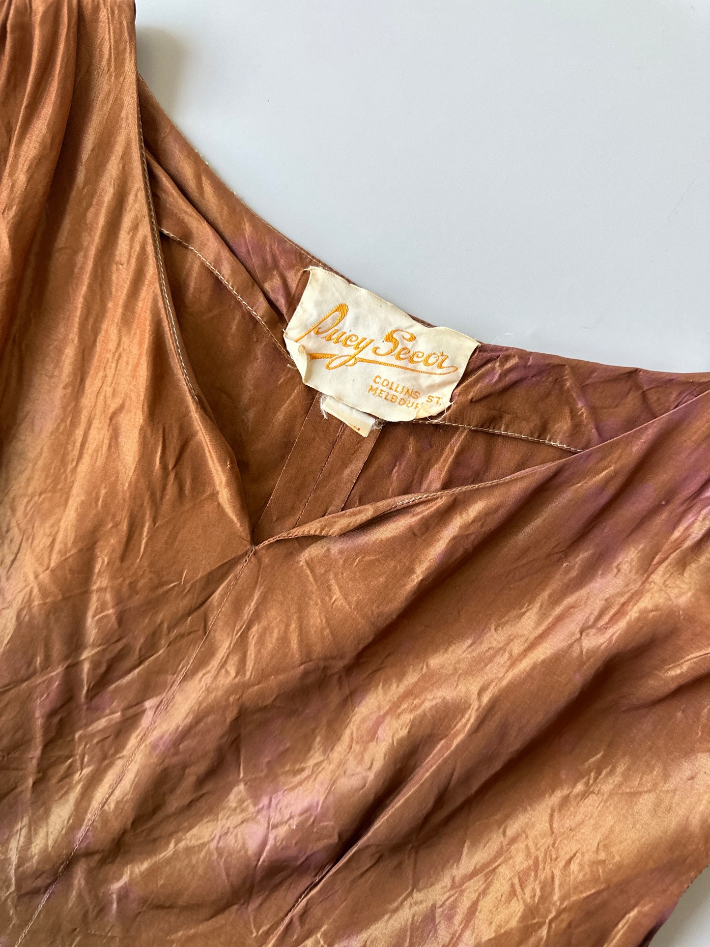 Melbourne vintage opaque brown dress
