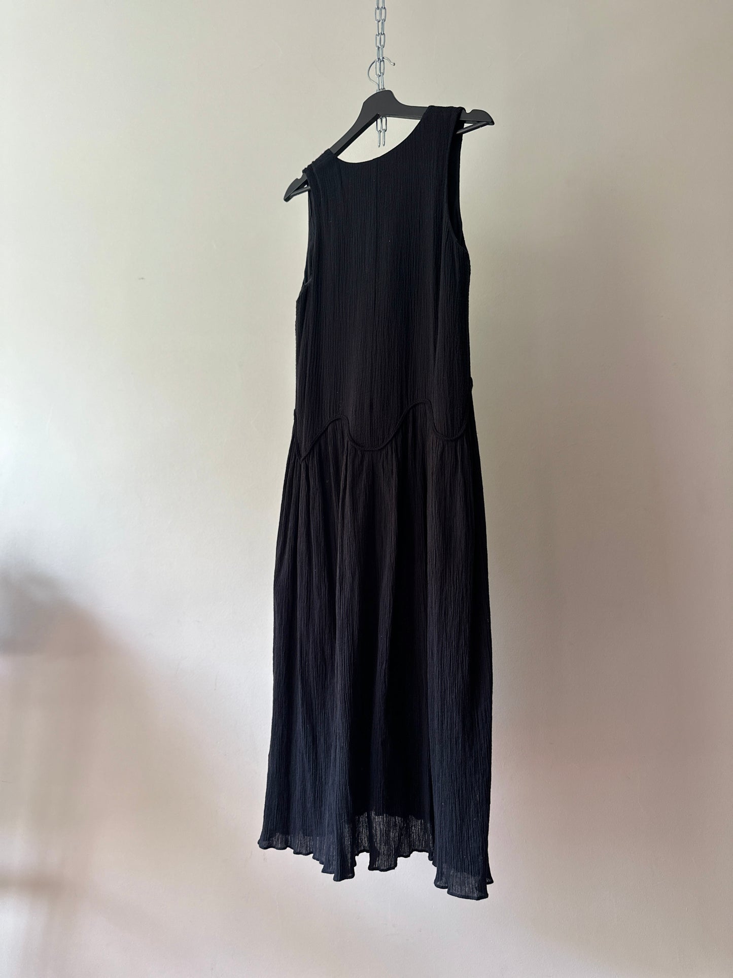 black cotton embroidered dress