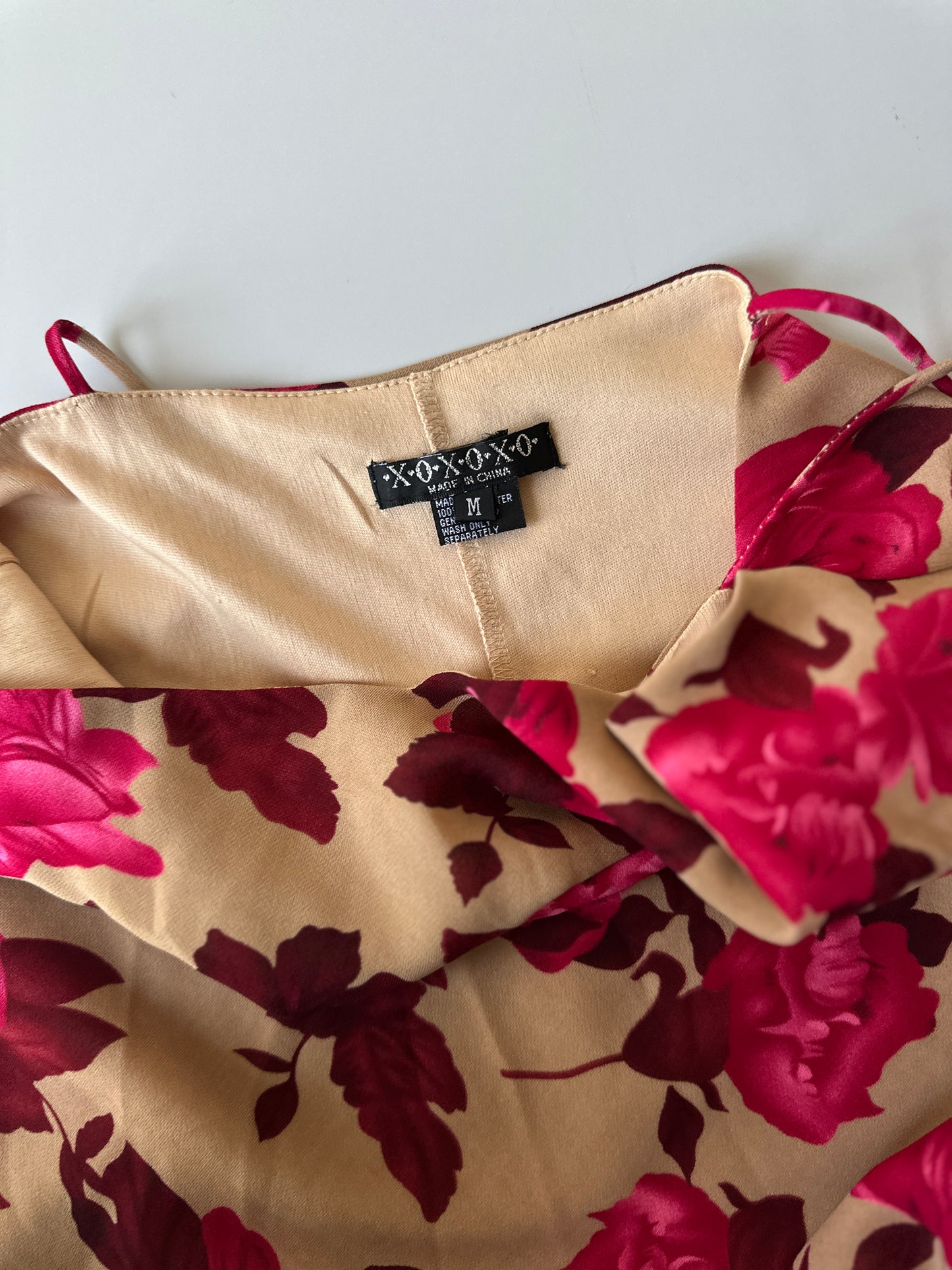 pink and brown rose dress