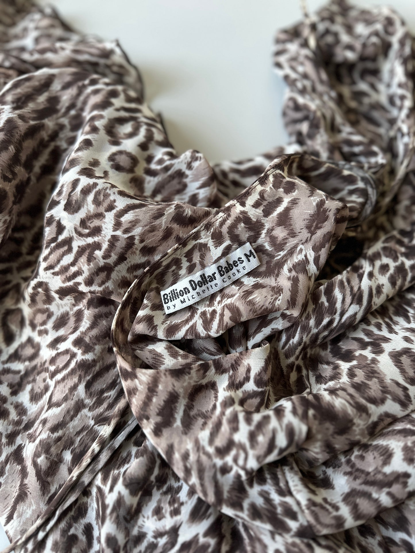 y2k leopard print sheer dress