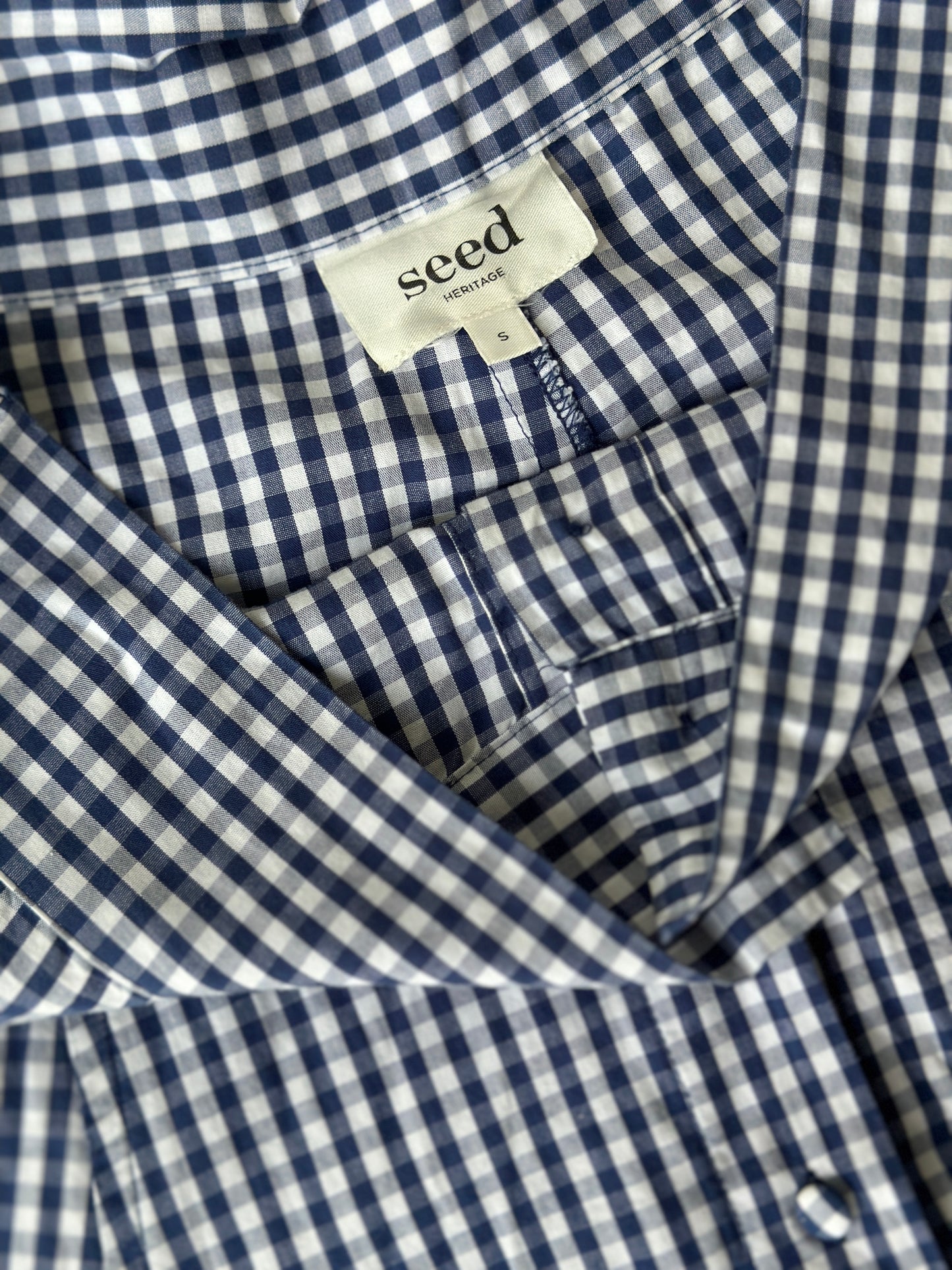 SEED blue and white gingham skirt