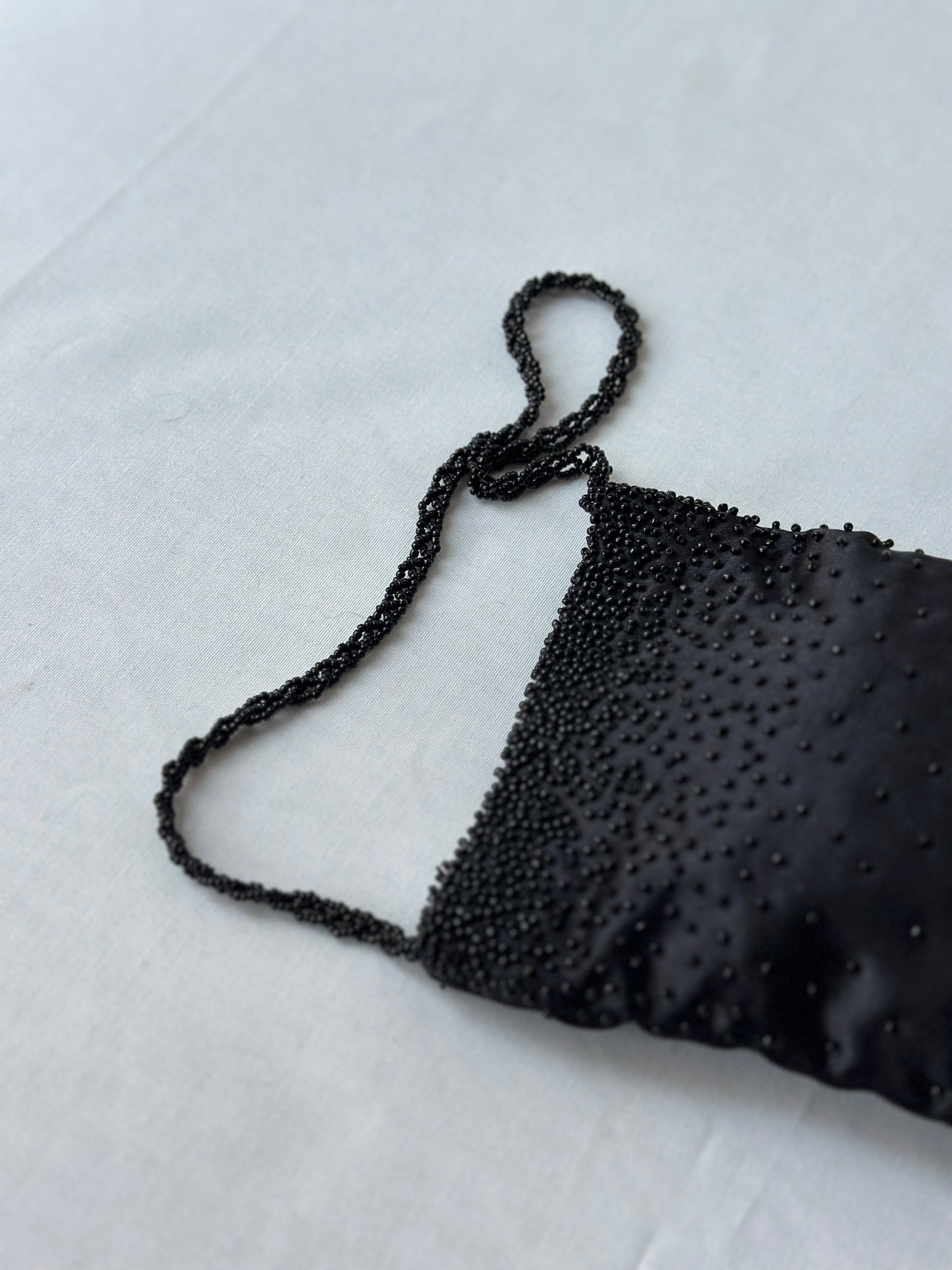 black beaded purse- short strap