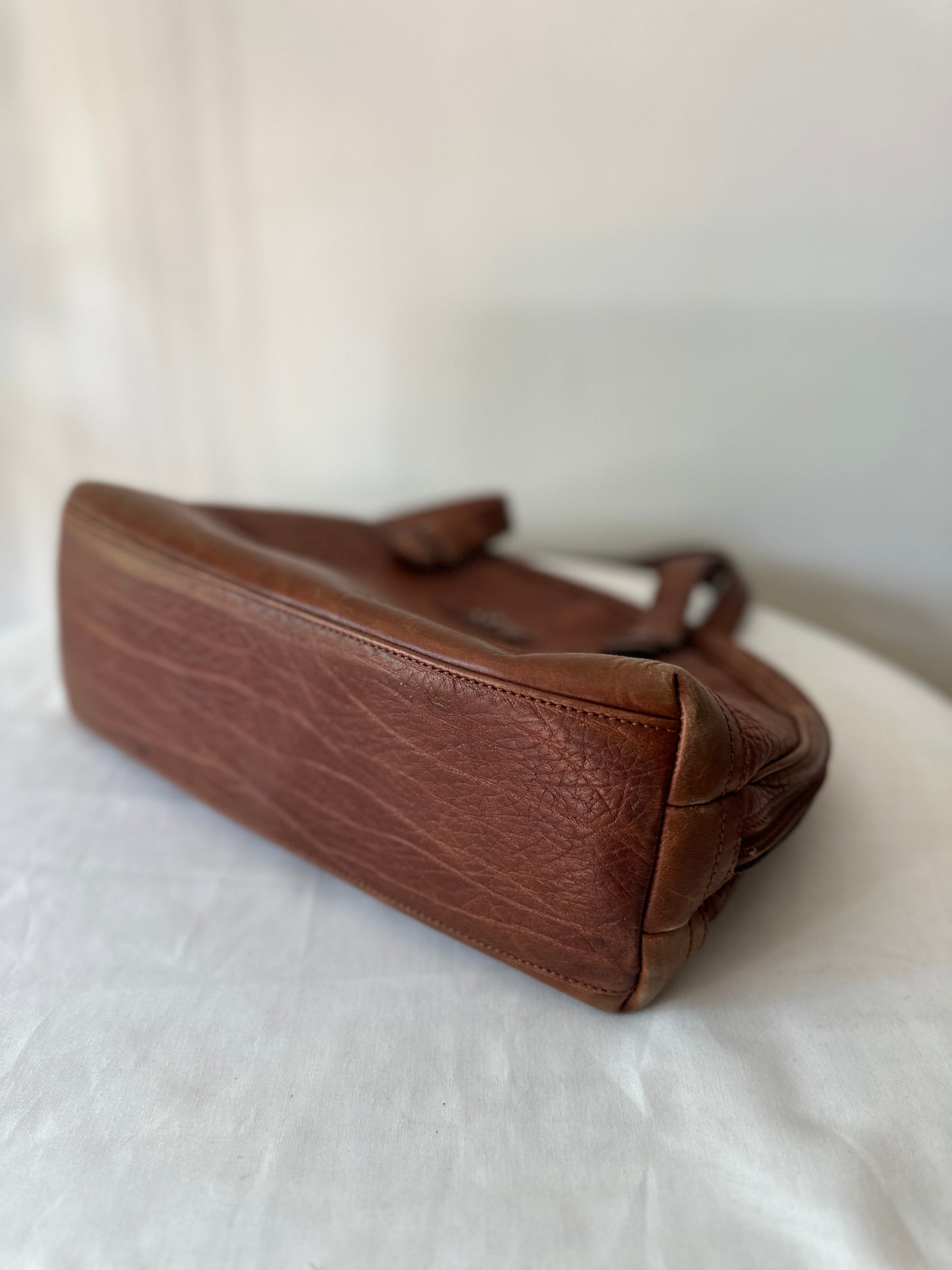 Etienne Aigner brown leather satchel