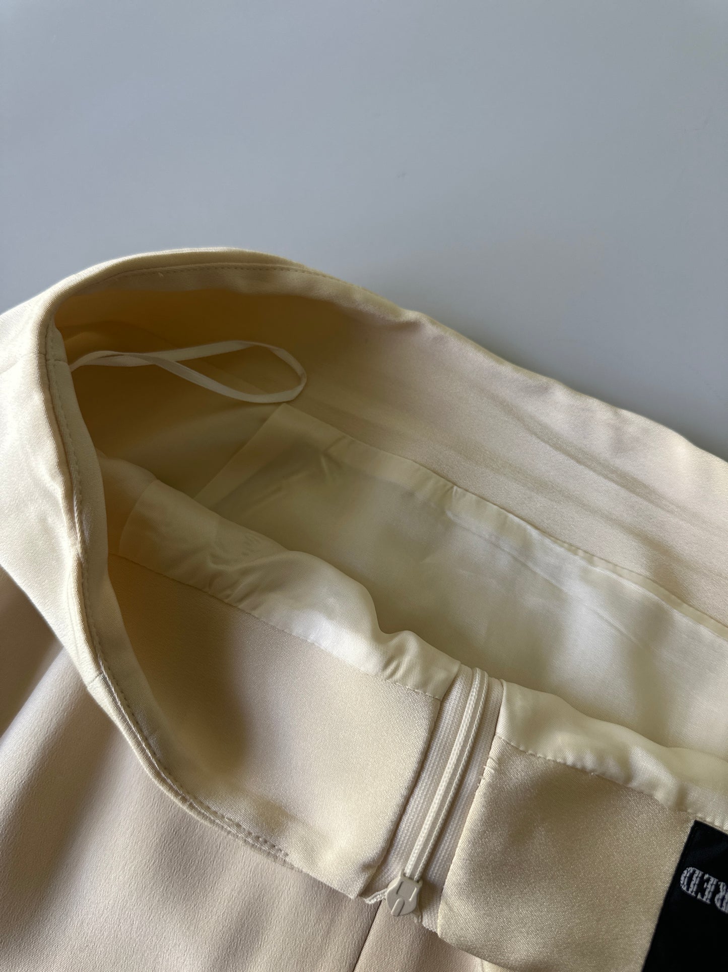 soft butter yellow silk longline skirt