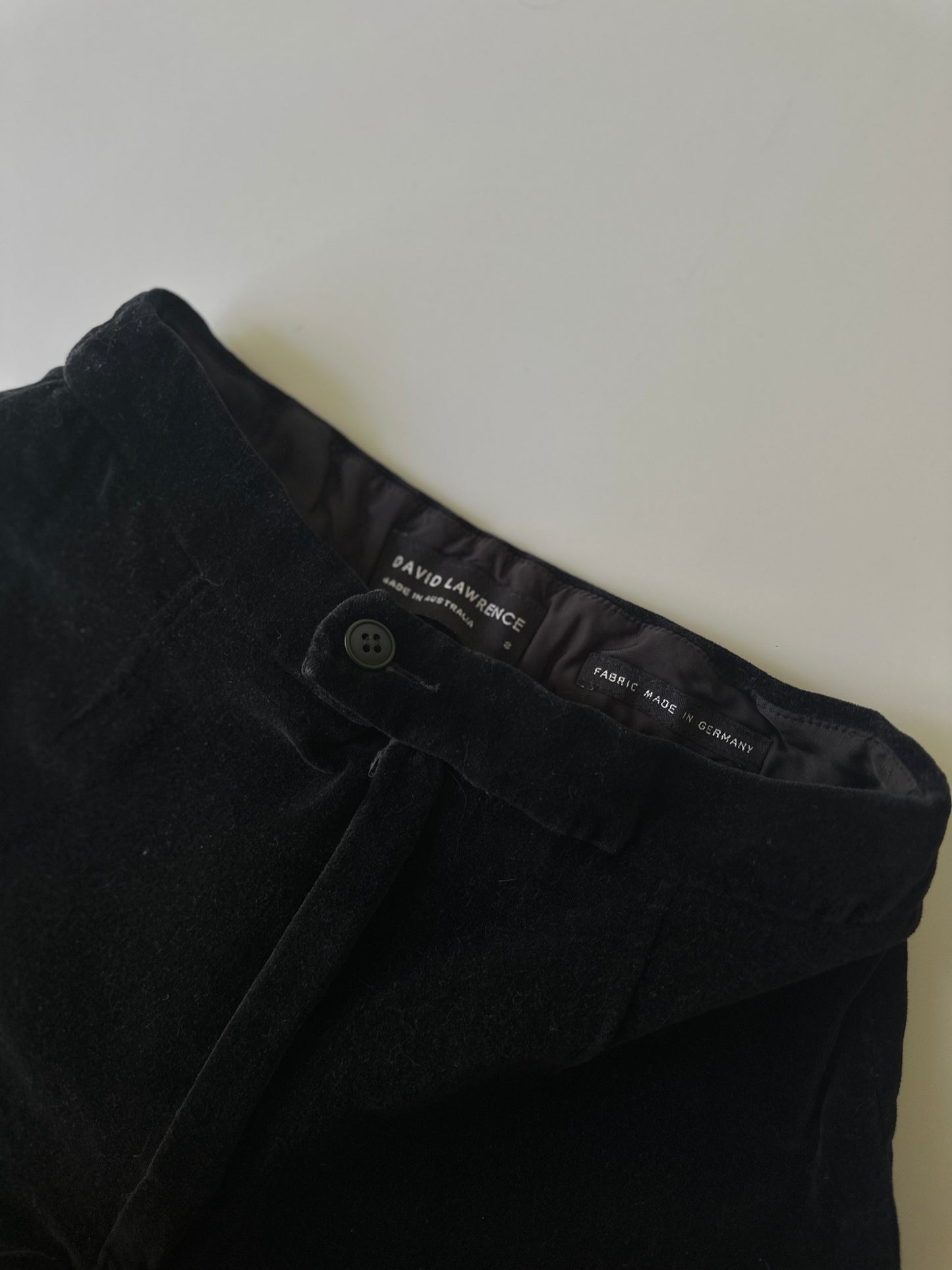 velvet high waisted trousers
