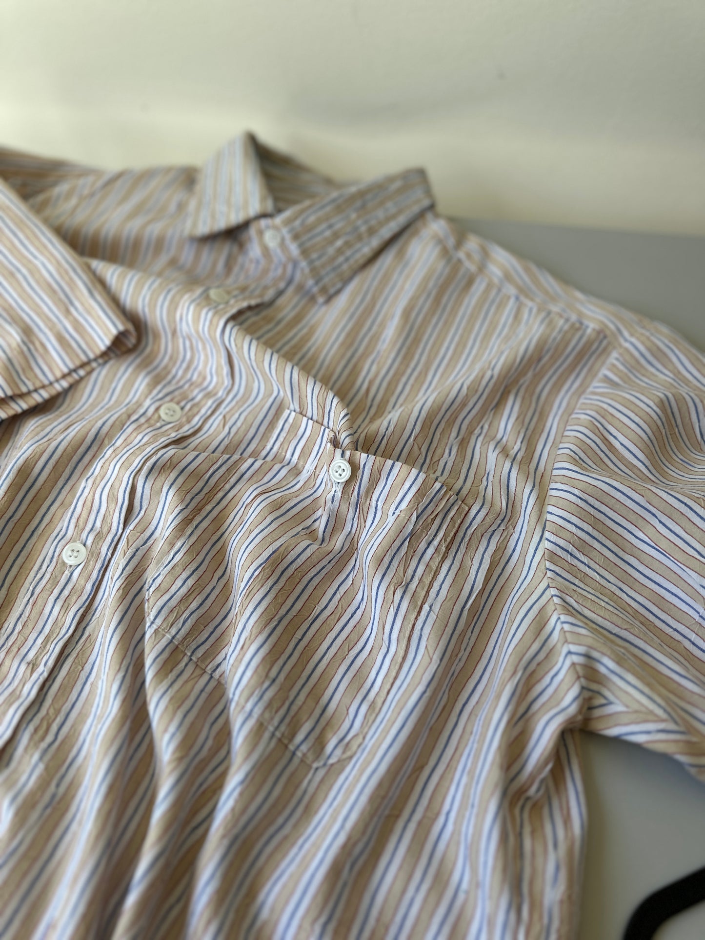 striped short sleeve button up