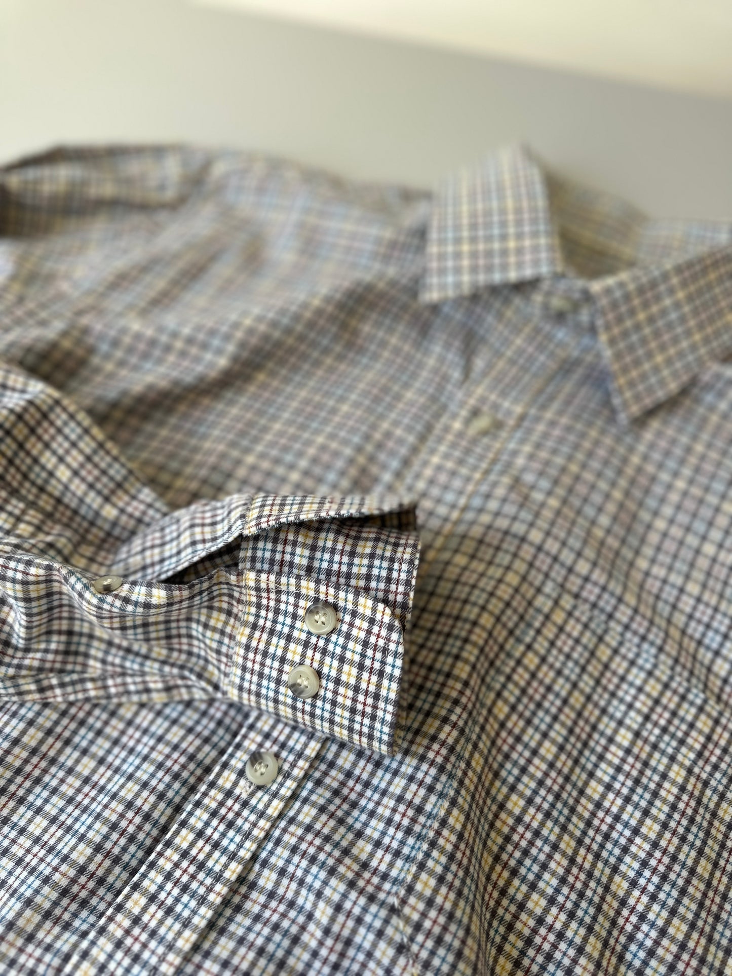 two toned cotton button up