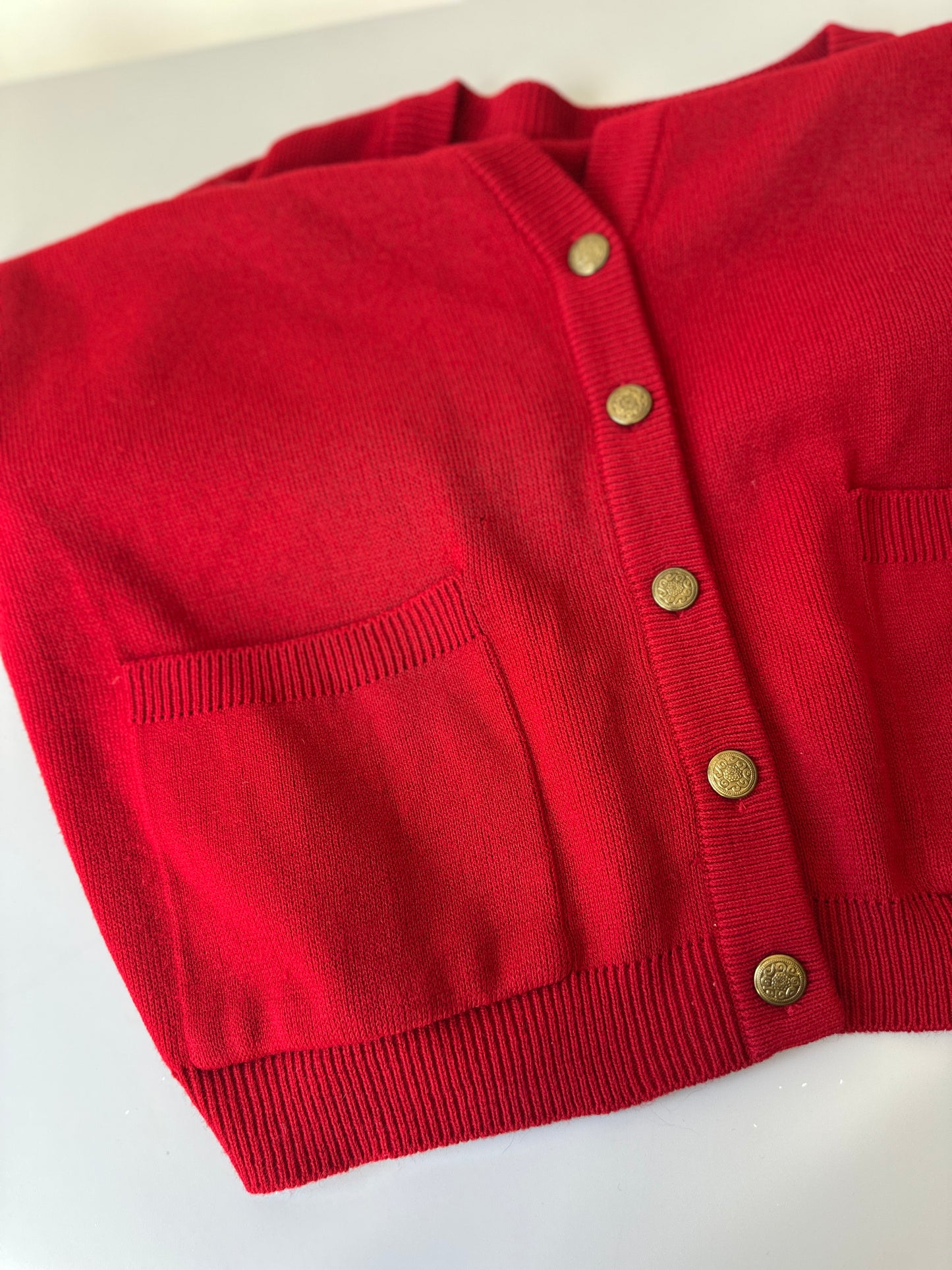 red wool button up vest