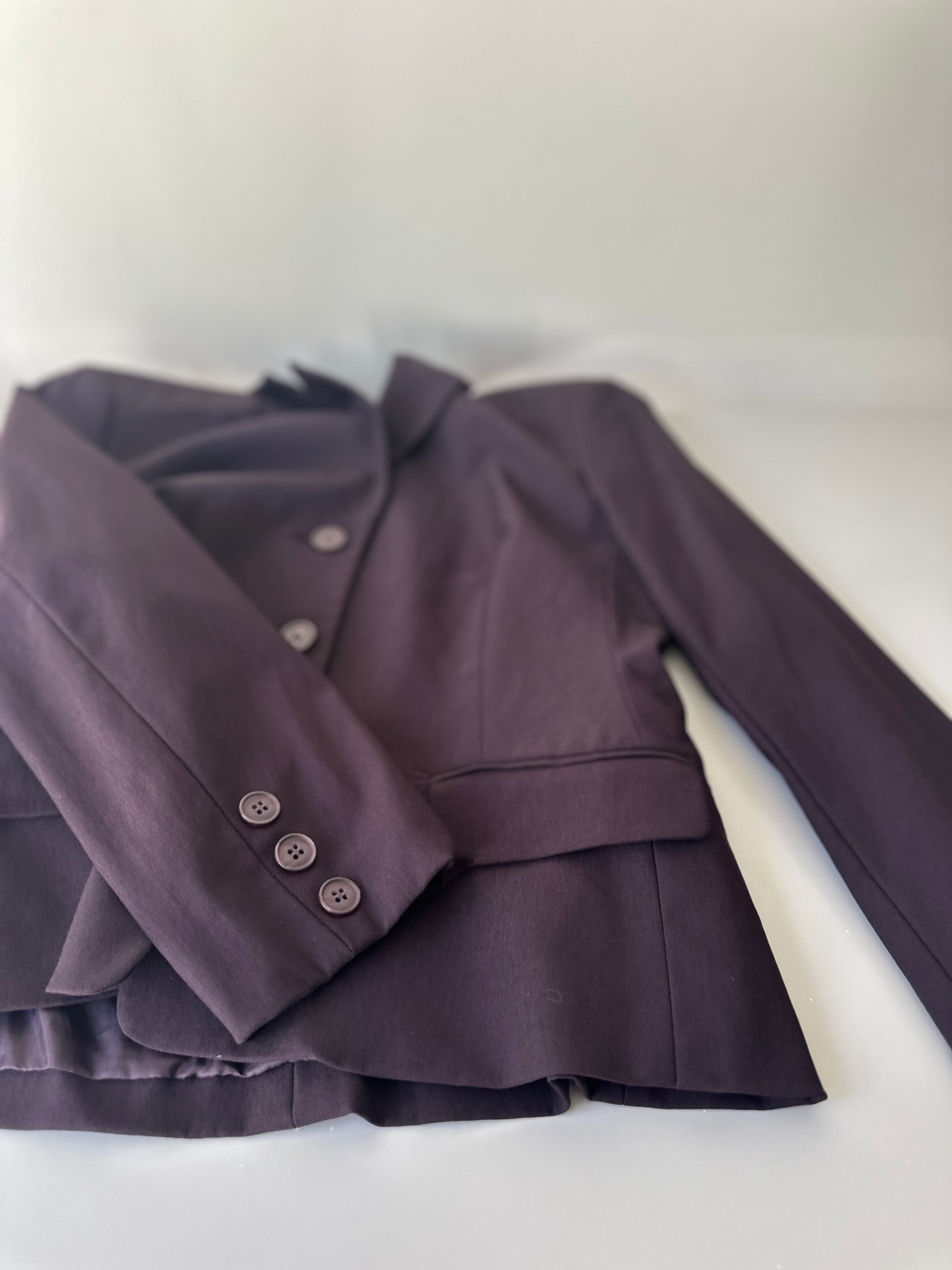 purple two piece suit