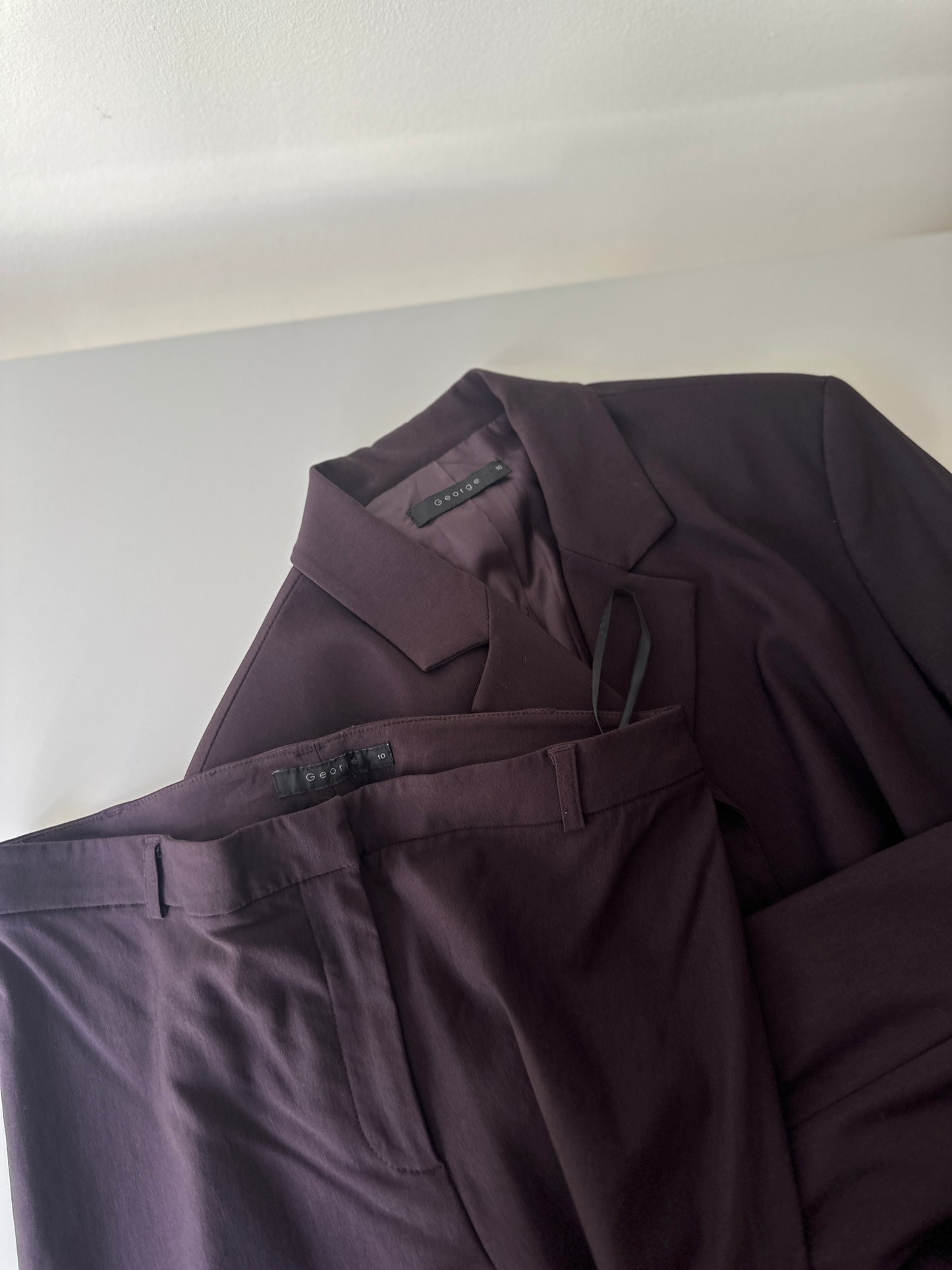 purple two piece suit